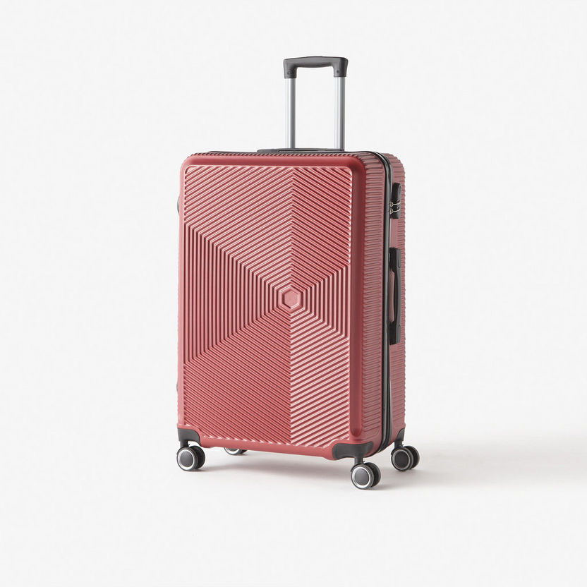 WAVE Textured Hardcase Luggage Trolley Bag with Wheels and Retractable Handle-Luggage-image-2