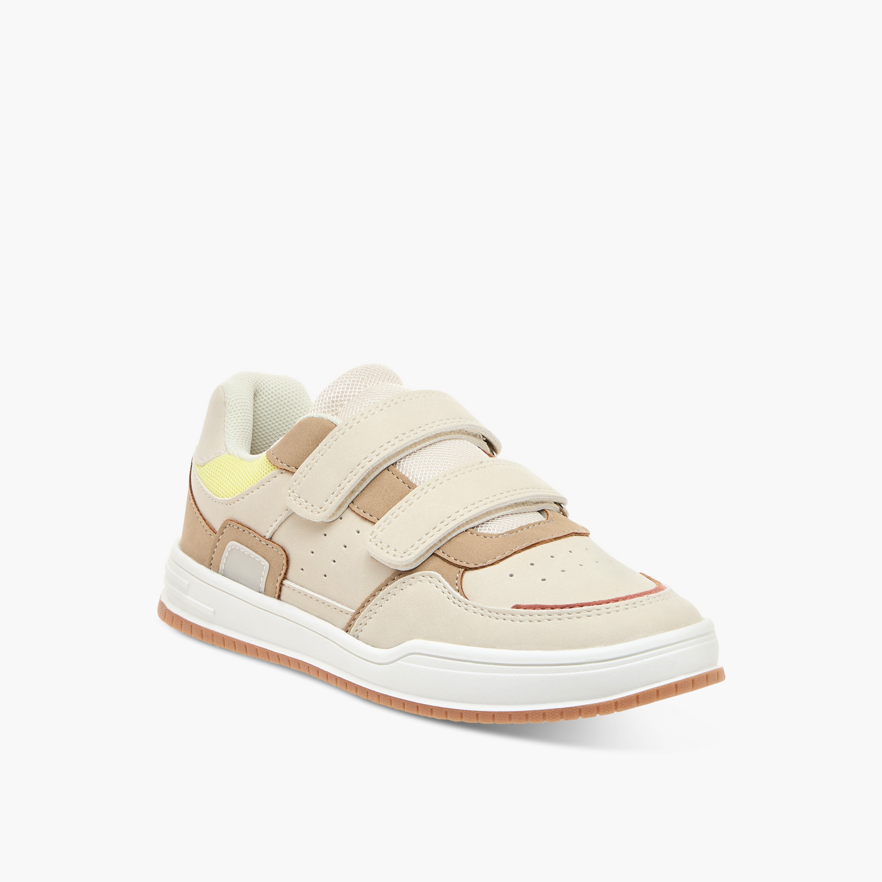Juniors Panelled Sneakers with Hook and Loop Closure-boys-shoes-sneakers-image-2