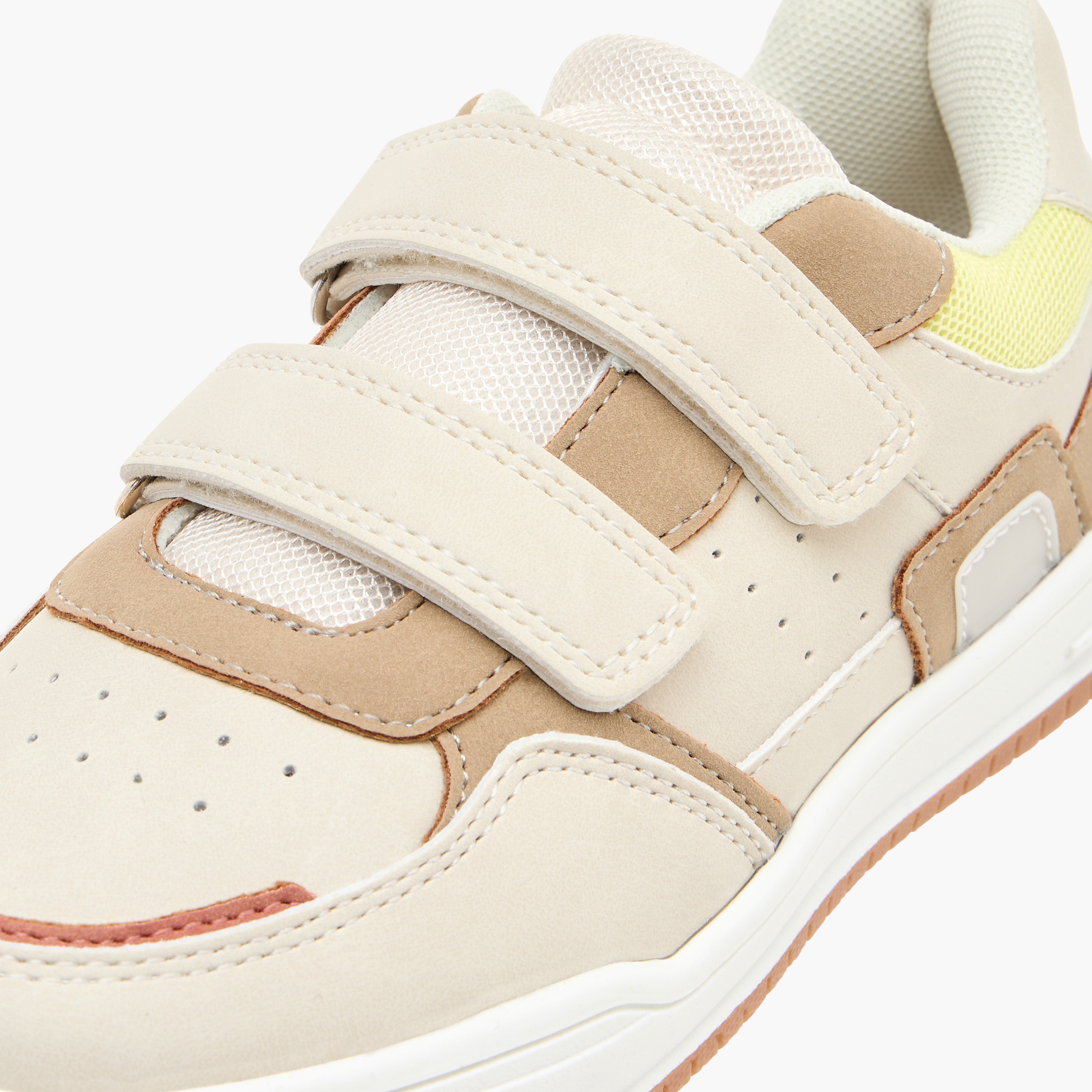 Juniors Panelled Sneakers with Hook and Loop Closure-boys-shoes-sneakers-image-4
