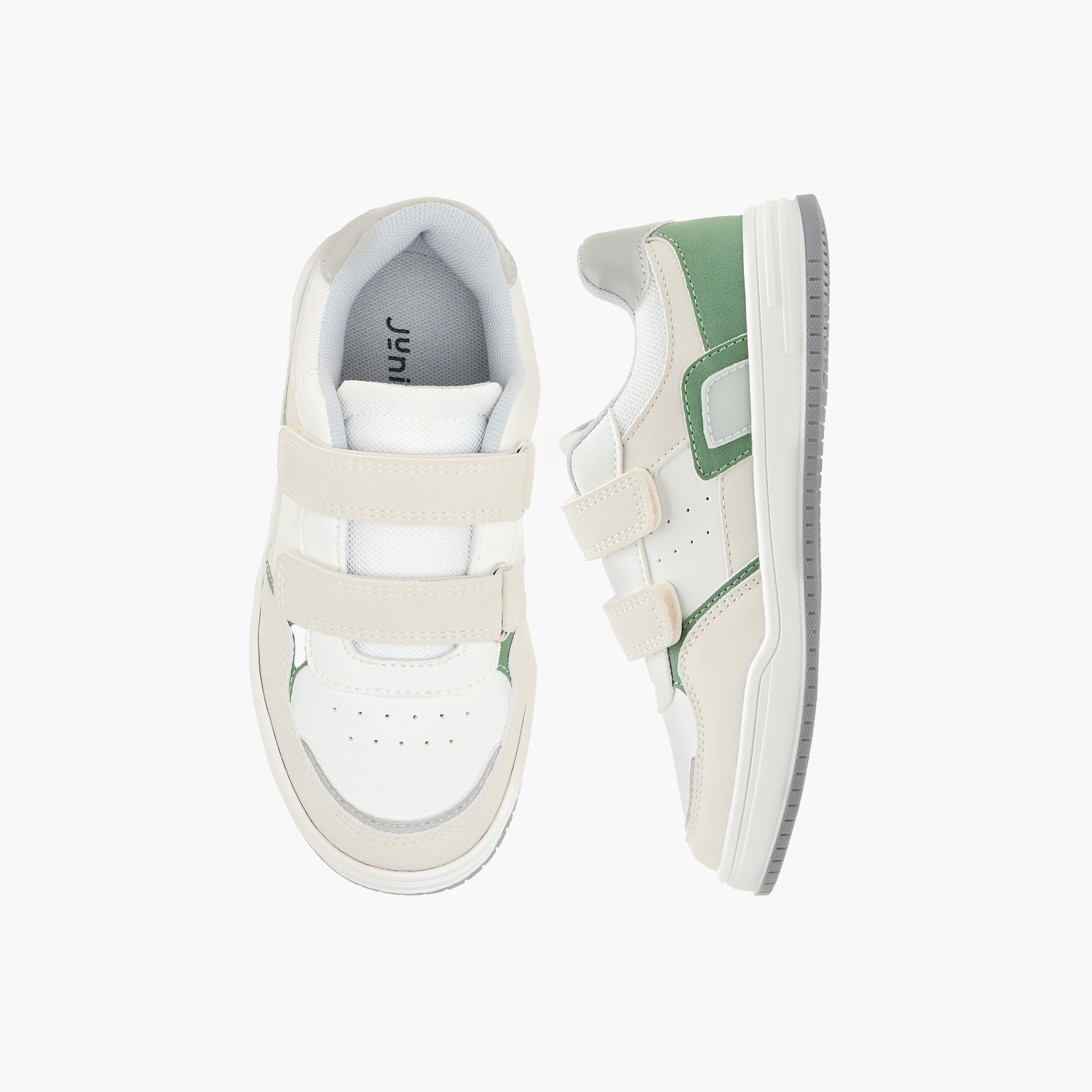Juniors Panelled Sneakers with Hook and Loop Closure-boys-shoes-sneakers-image-1
