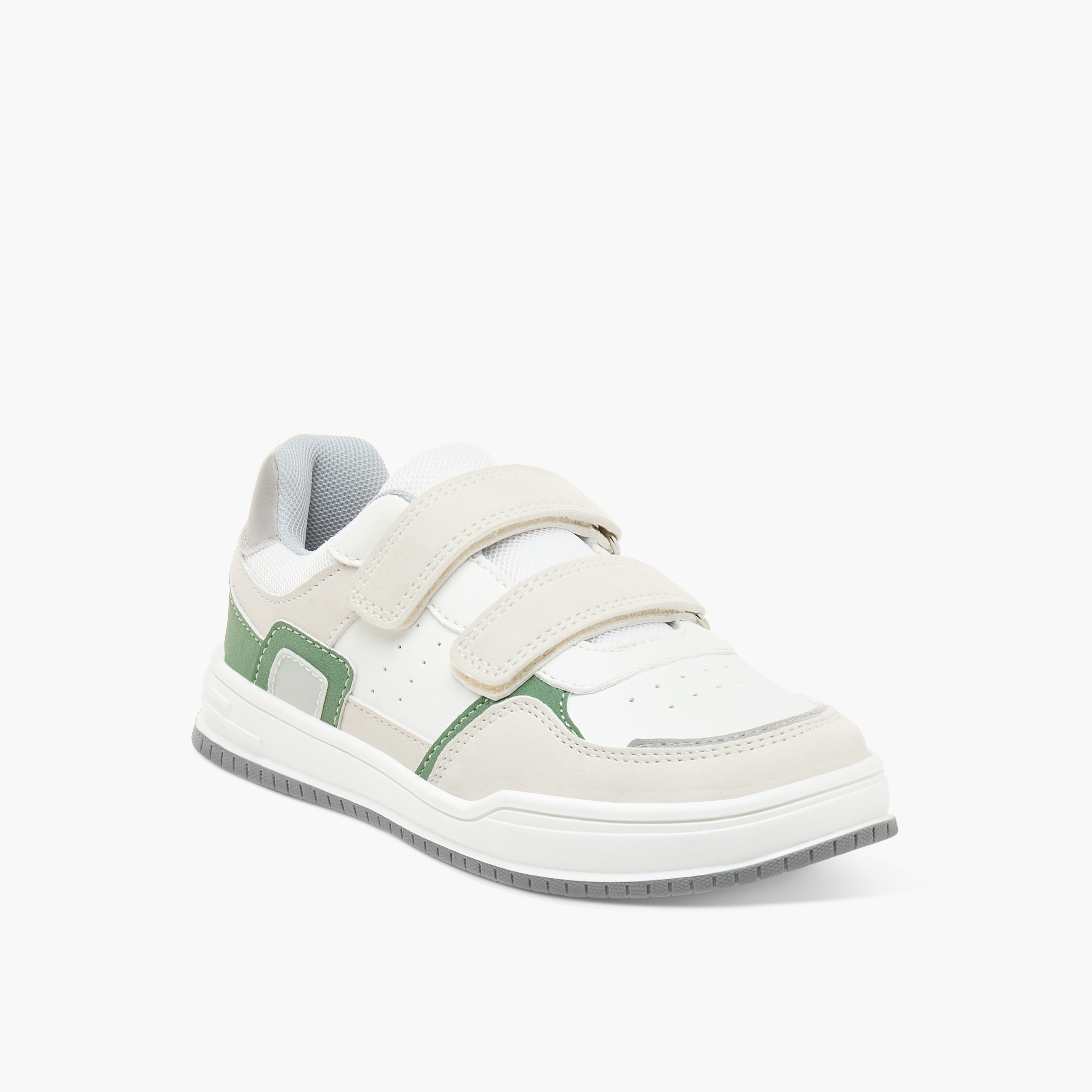Juniors Panelled Sneakers with Hook and Loop Closure-boys-shoes-sneakers-image-2