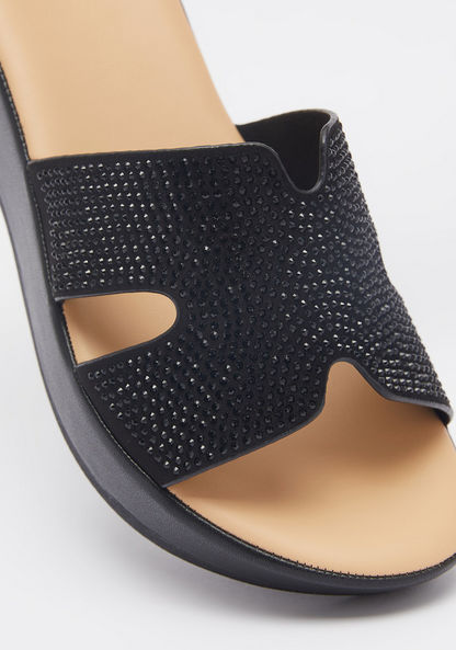Le Confort Embellished Slip-On Sandals with Flatform Heels