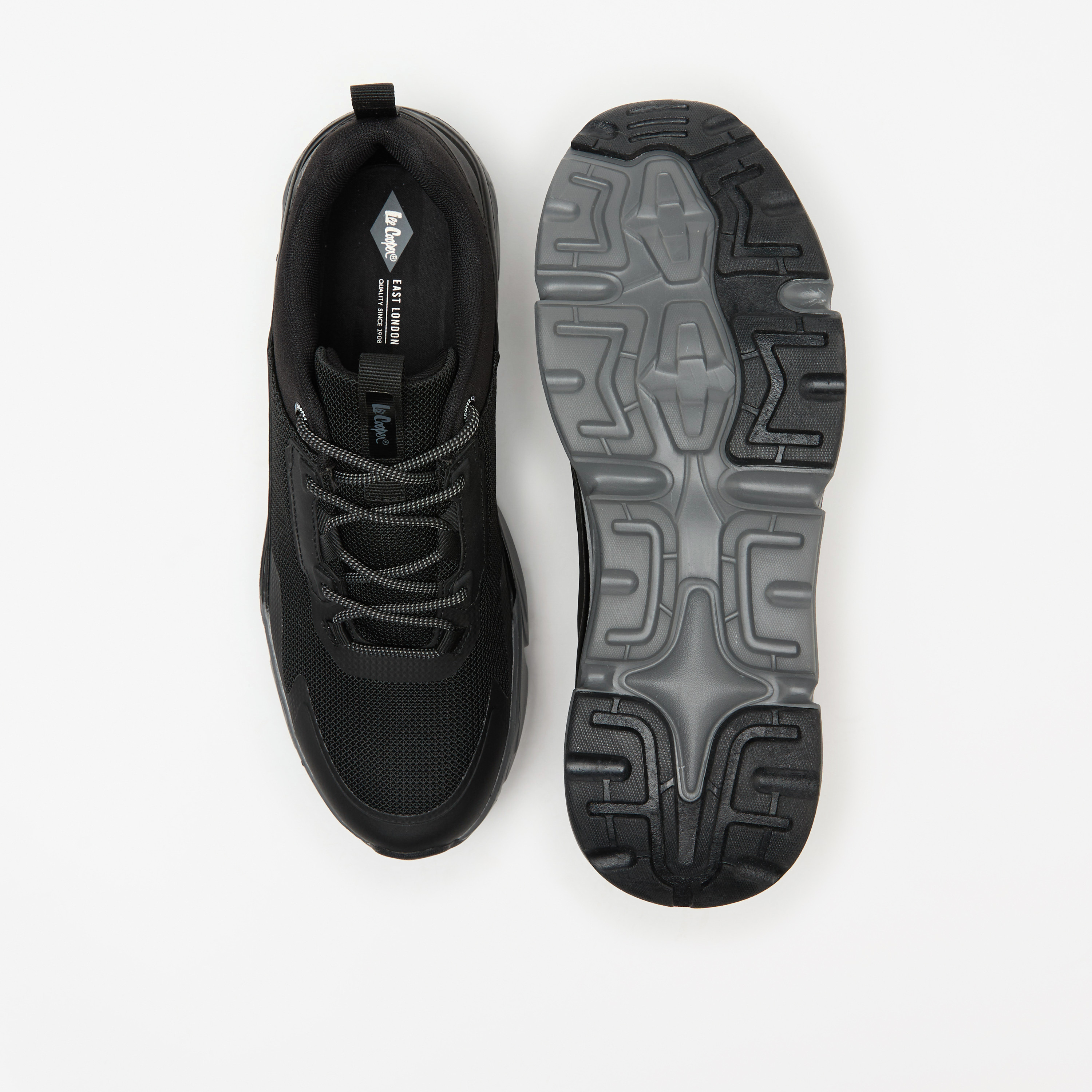 حذاء سنيكرز بارز الملمس برباط إغلاق وكاحل منخفض للرجال من لي كوبر-men-shoes-sneakers-image-4