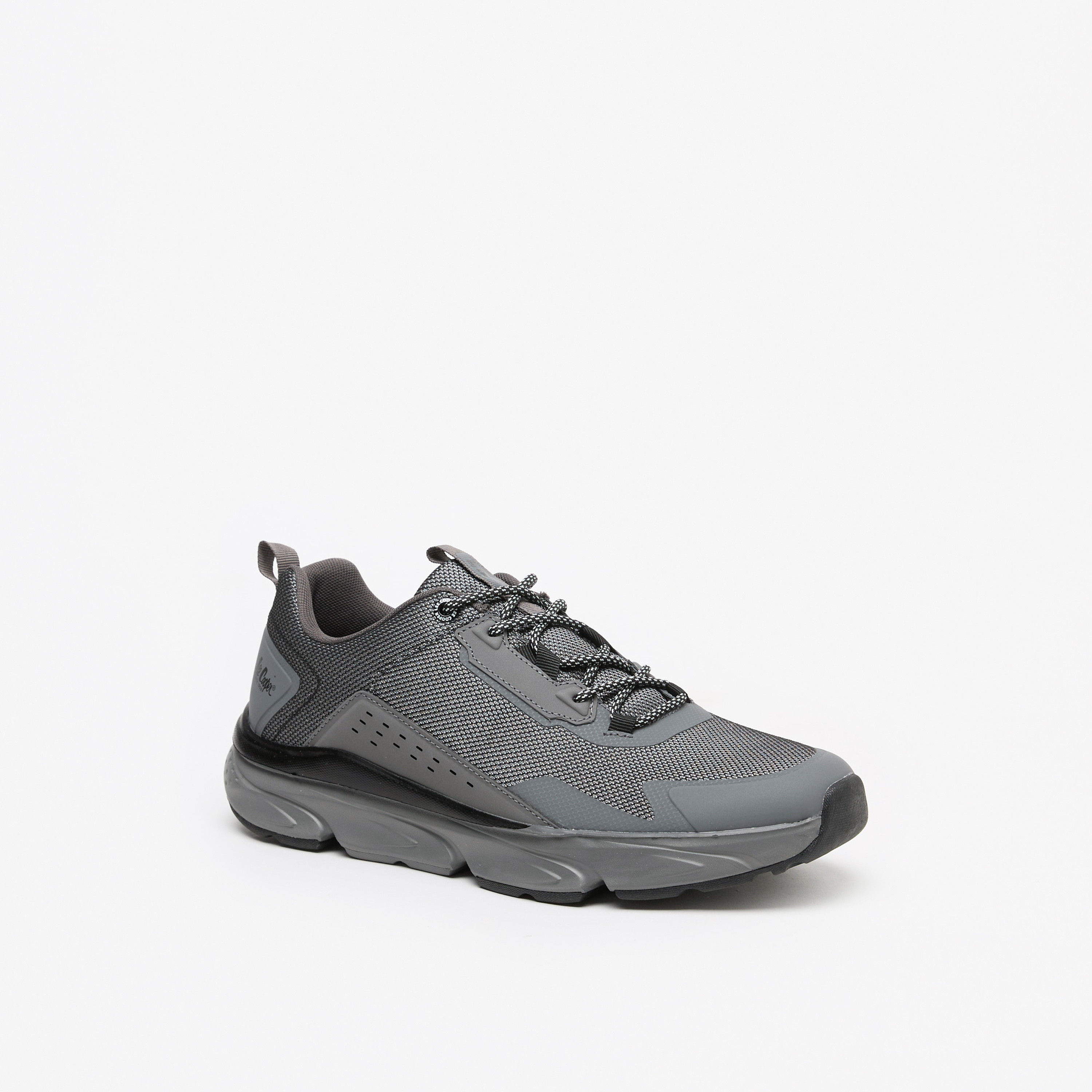 Lee Cooper Men's Textured Low Ankle Lace-Up Sneakers-men-shoes-sneakers-image-1