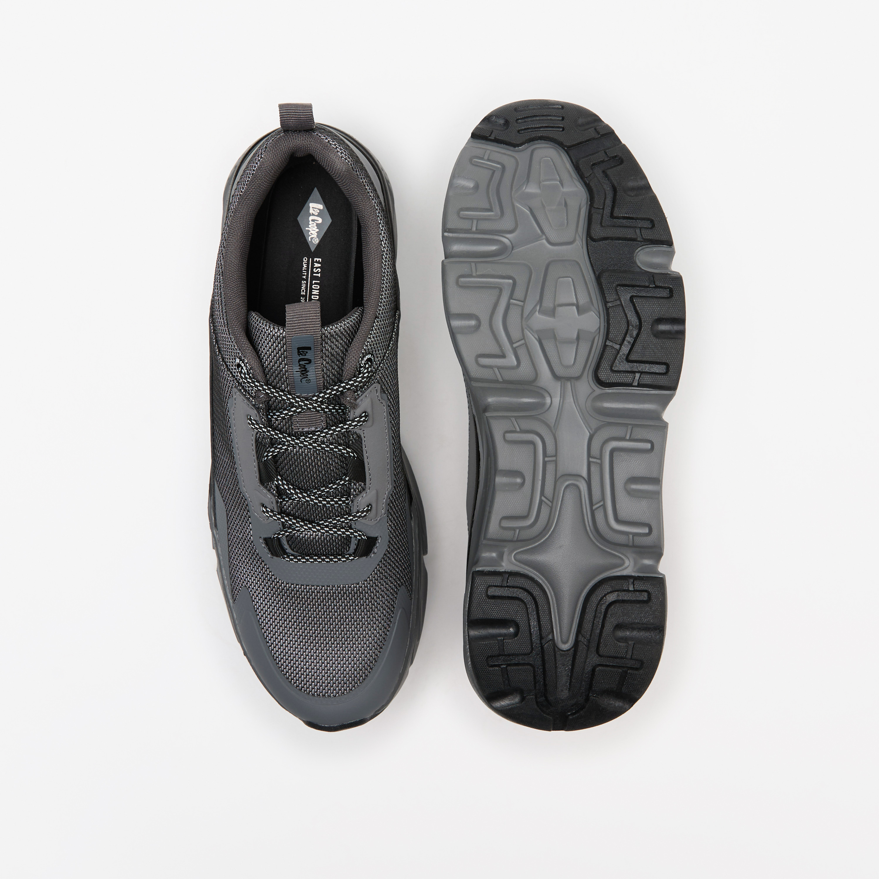 Lee Cooper Men's Textured Low Ankle Lace-Up Sneakers-men-shoes-sneakers-image-4