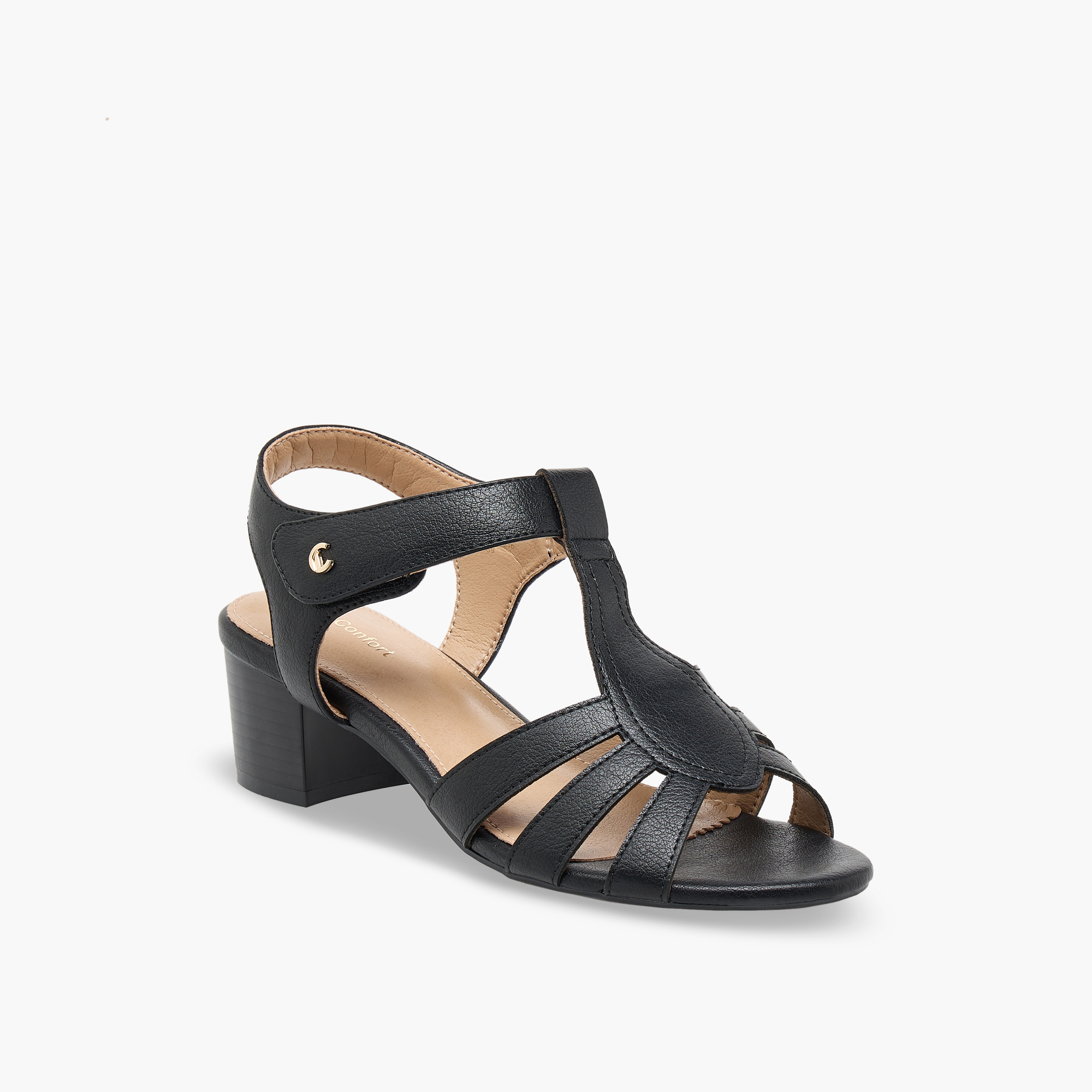 صندل بأحزمة وكعب سميك للنساء من لو كونفورت-women-shoes-sandals-heeled-image-2