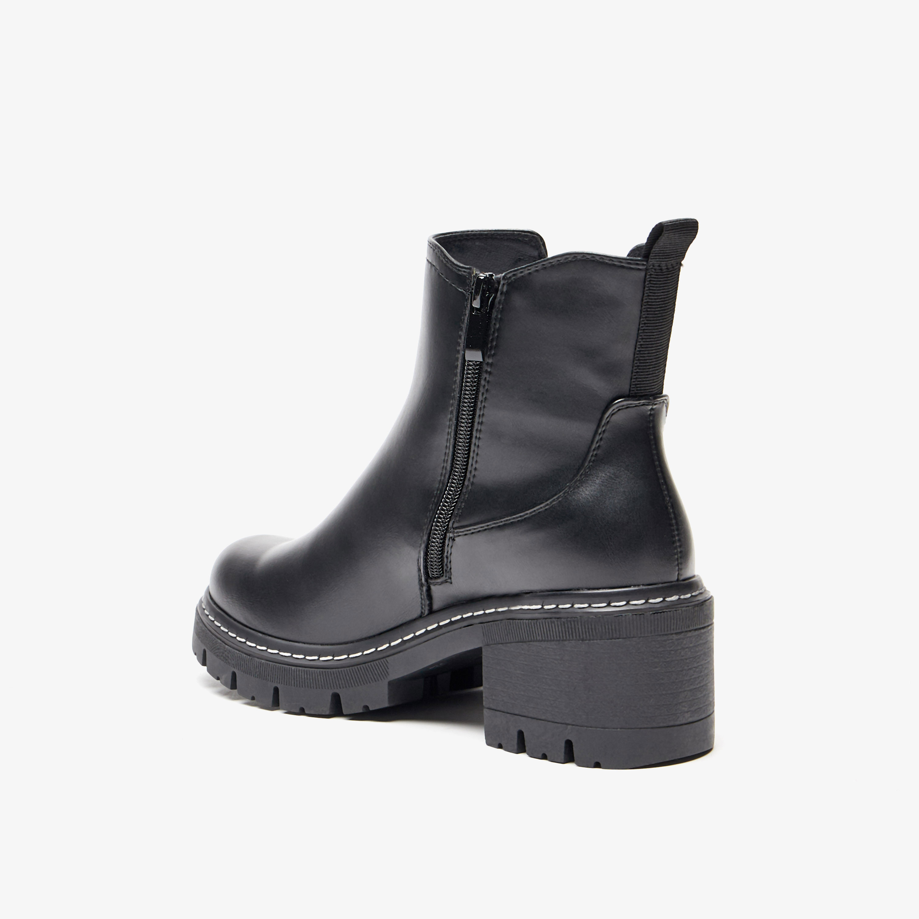 بوت بطول الكاحل سادة سهل الارتداء بسحاب إغلاق للنساء من لي كوبر-women-shoes-boots-image-2