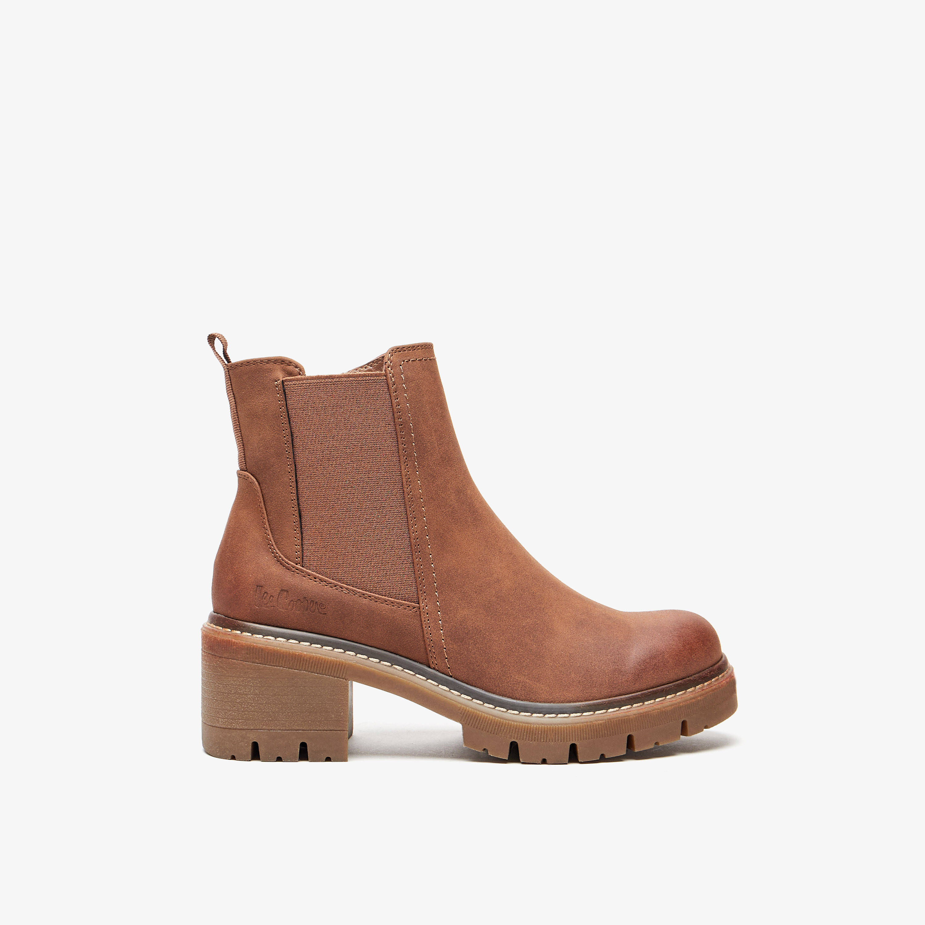 Lee Cooper Women's Solid Slip On Ankle Boots with Zip Closure-women-shoes-boots-image-3