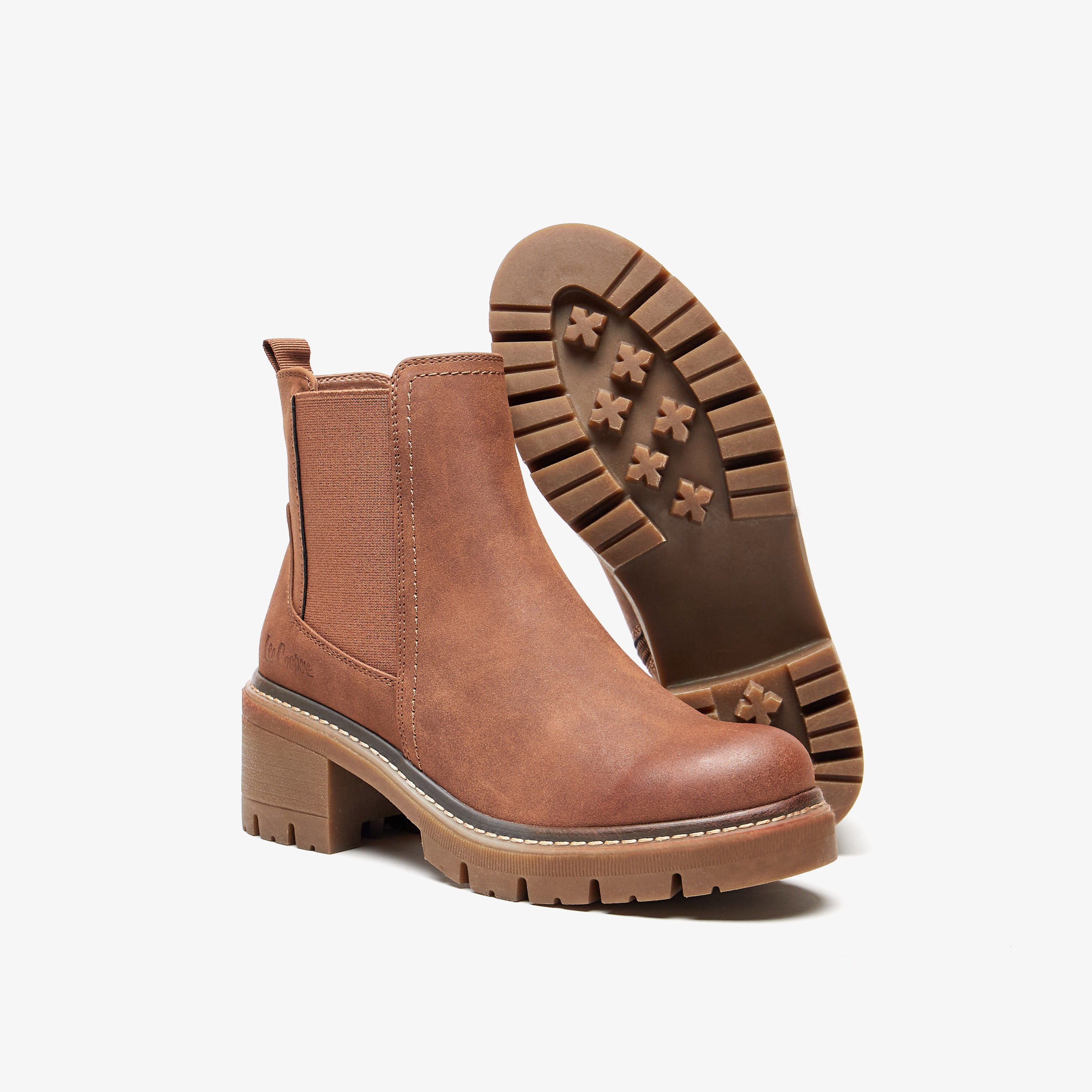 Lee Cooper Women's Solid Slip On Ankle Boots with Zip Closure-women-shoes-boots-image-4