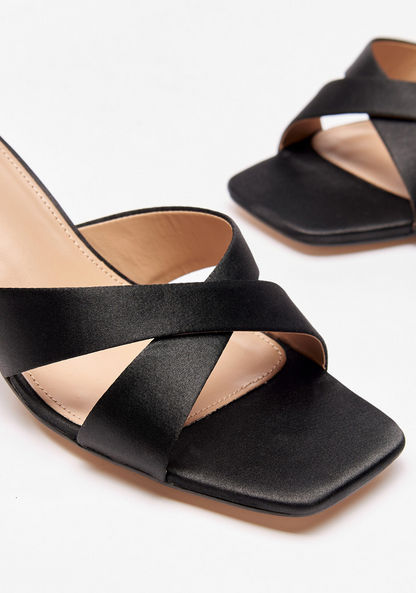 Celeste Women's Solid Open Toe Slip-On Sandals with Block Heel