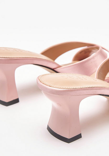 Celeste Women's Solid Open Toe Slip-On Sandals with Block Heel