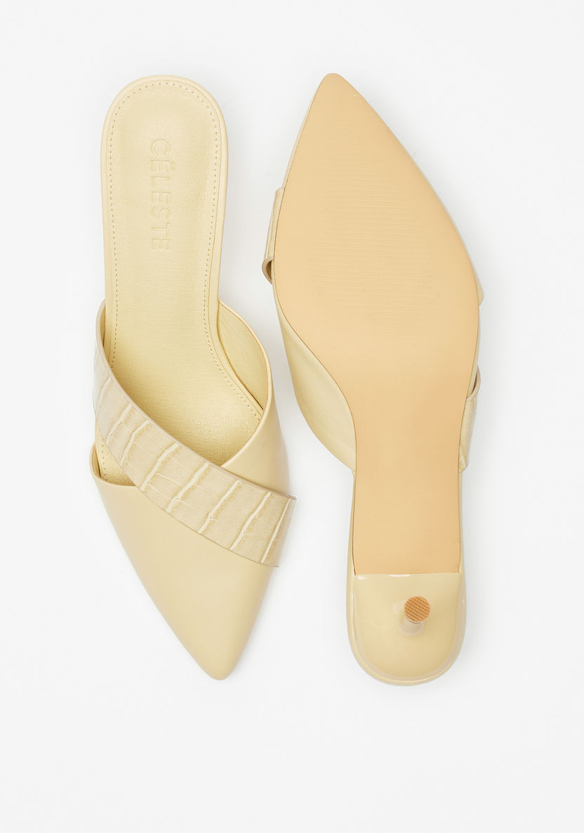 Celeste Women's Textured Slip-On Sandals with Stiletto Heels-Women%27s Heel Shoes-image-3