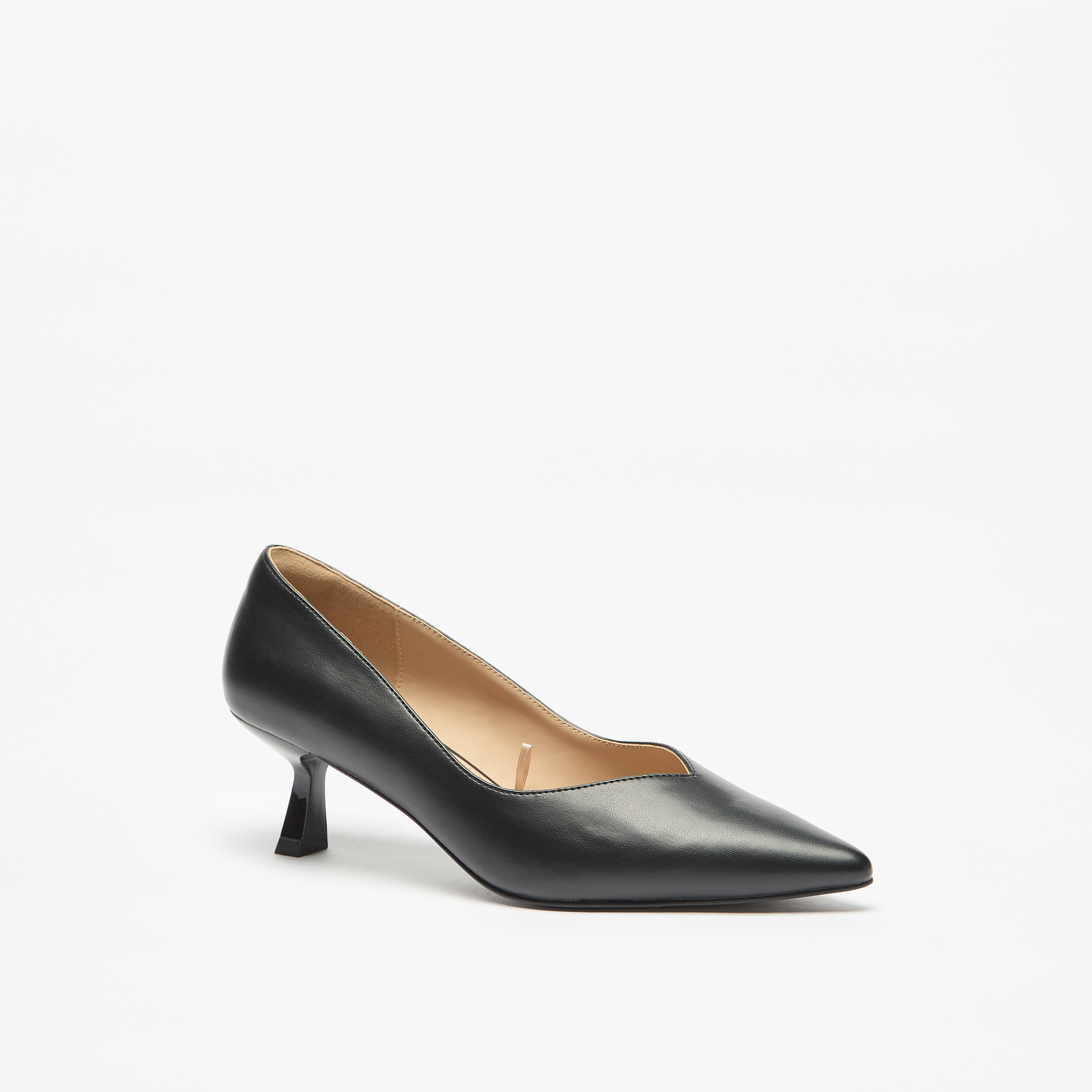 حذاء كلاسيكي سادة سهل الارتداء بكعب صغير من فلورا بيلا-women-shoes-heels-image-1