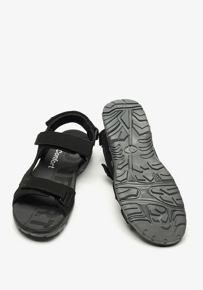 Le Confort Textured Floaters with Hook and Loop Closure-Men%27s Sandals-image-1