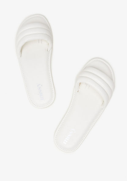 Missy Quilted Open Toe Slip-On Slide Slippers-Women%27s Flip Flops & Beach Slippers-image-1