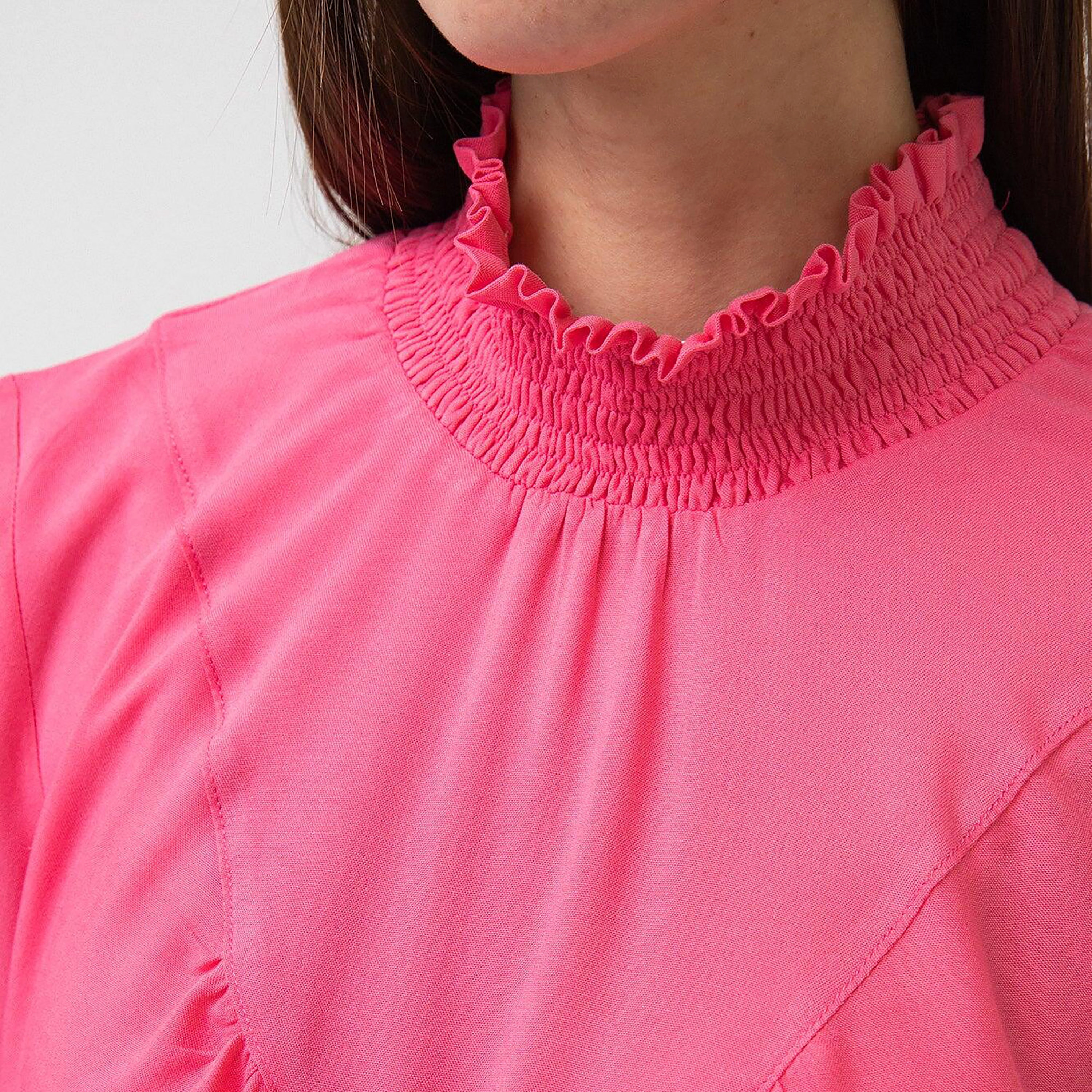 تونيك بأكمام طويلة وياقة مكشكشة سادة من توش بريف-women-clothing-shirtsandblouses-blouses-image-3