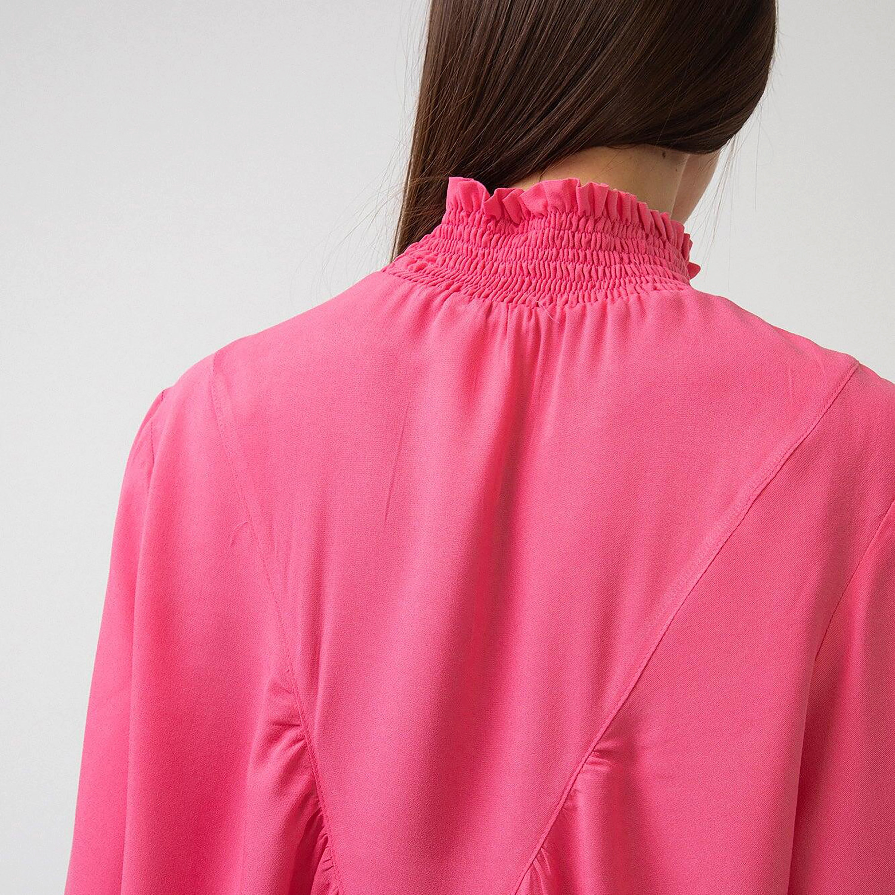 Touche Prive Plain Ruffled Neck Long Sleeves Tunic-women-clothing-shirtsandblouses-blouses-image-4
