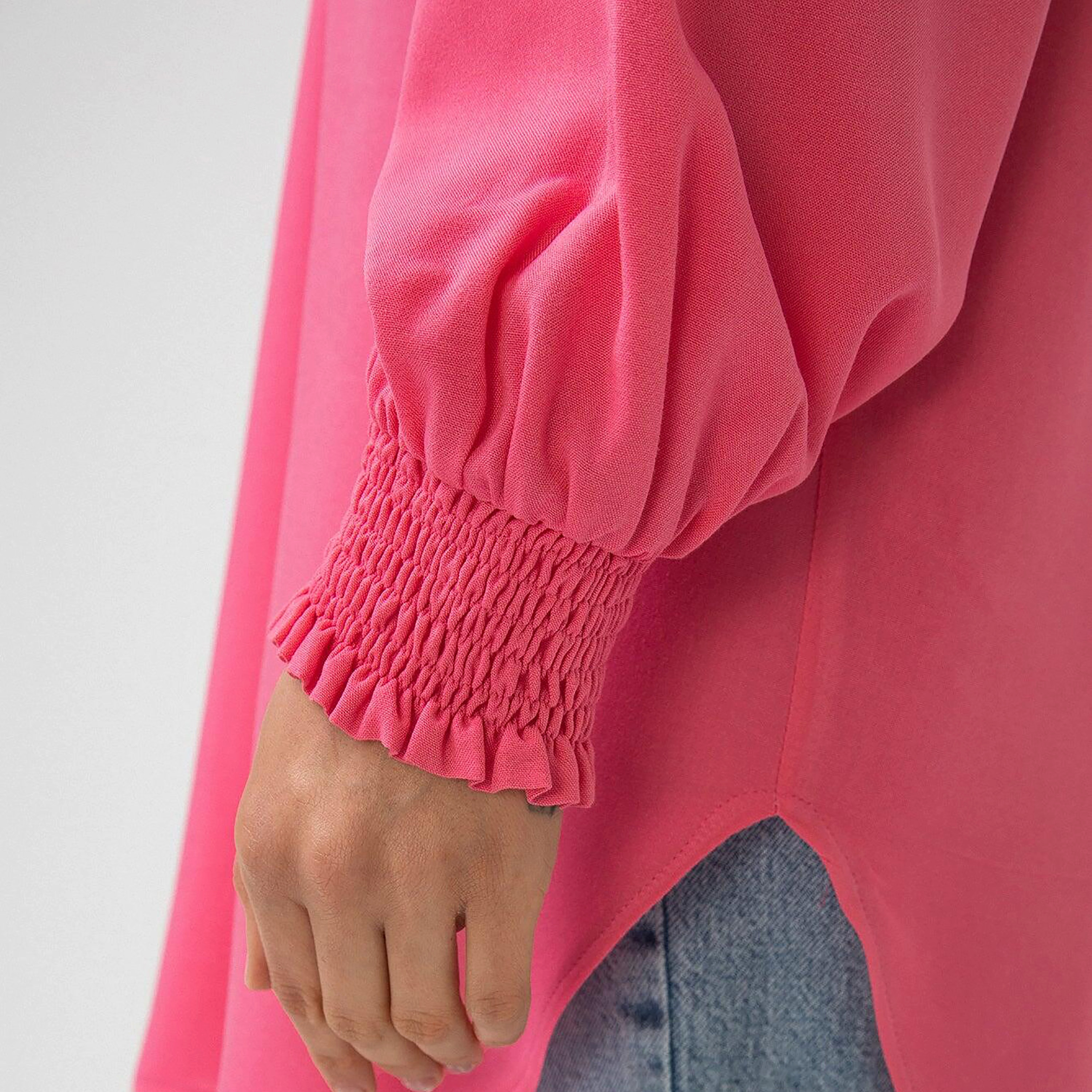 تونيك بأكمام طويلة وياقة مكشكشة سادة من توش بريف-women-clothing-shirtsandblouses-blouses-image-5