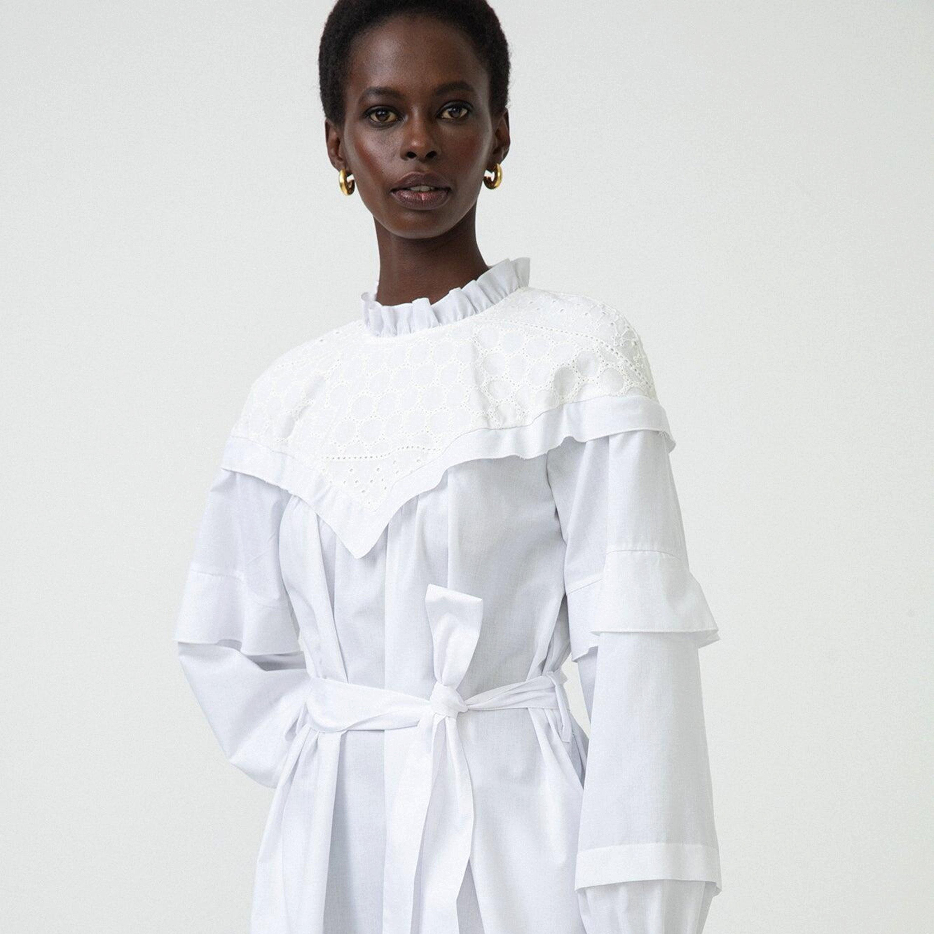 Touche Prive Embroidered Ruffled Neck Maxi Dress-women-clothing-dresses-image-3