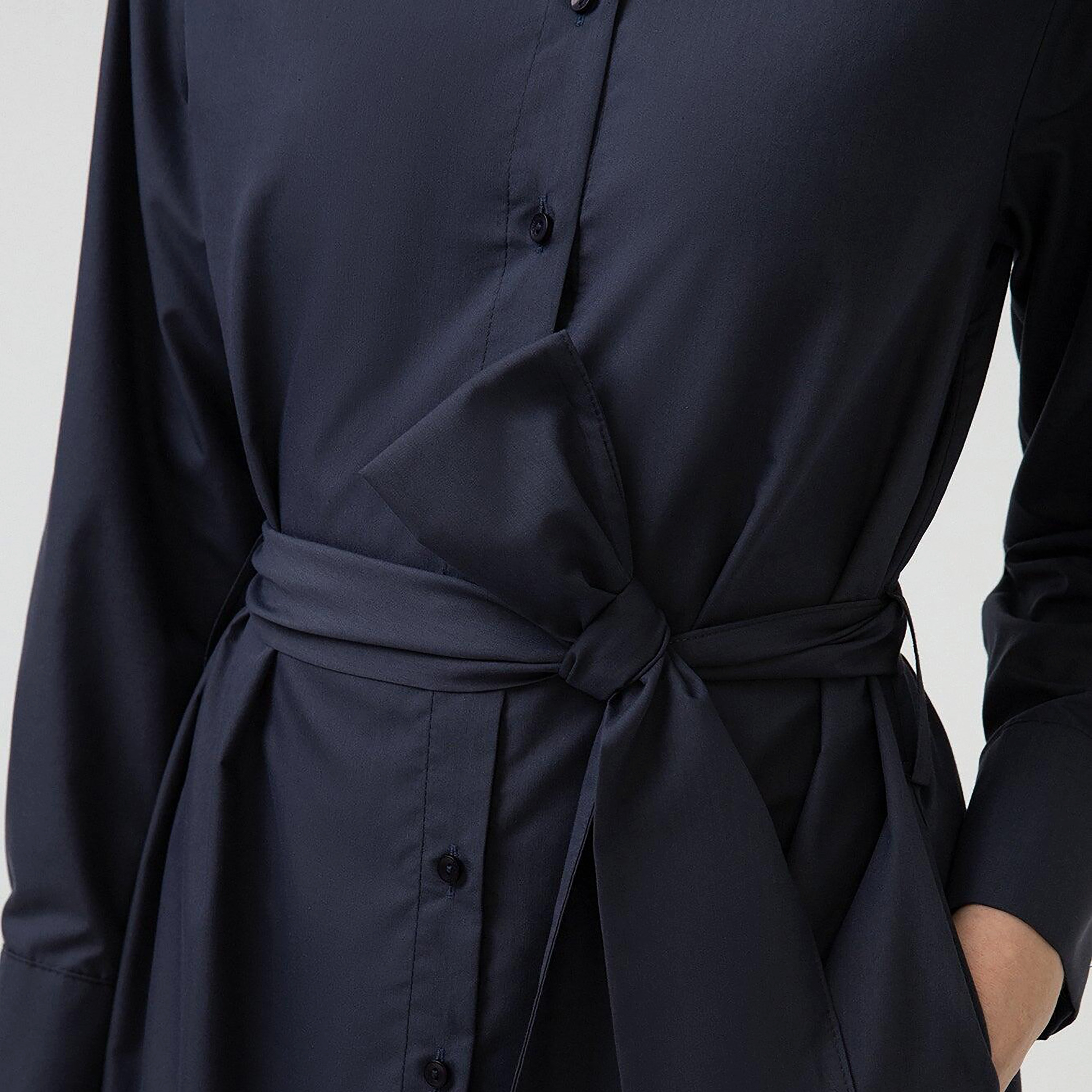 فستان ماكسي قميص مع كلر بلوكد ذو ياقة من توش بريف-women-clothing-dresses-image-4