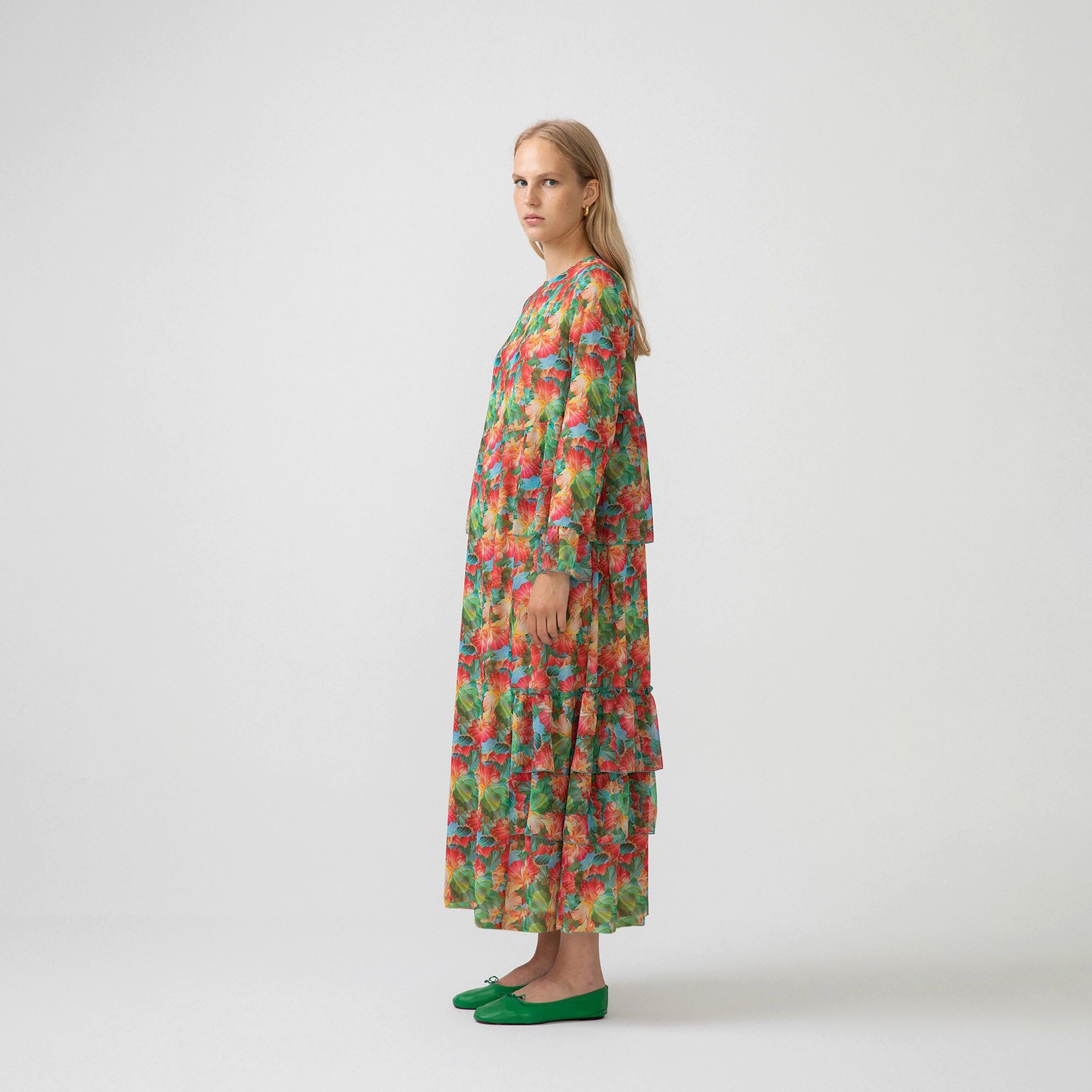 فستان ماكسي بياقة دائرية مع زھور من توش بريف-women-clothing-dresses-image-2