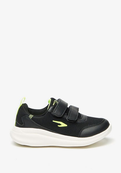 Dash Textured Sneakers with Hook and Loop Closure-Boy%27s Sports Shoes-image-0