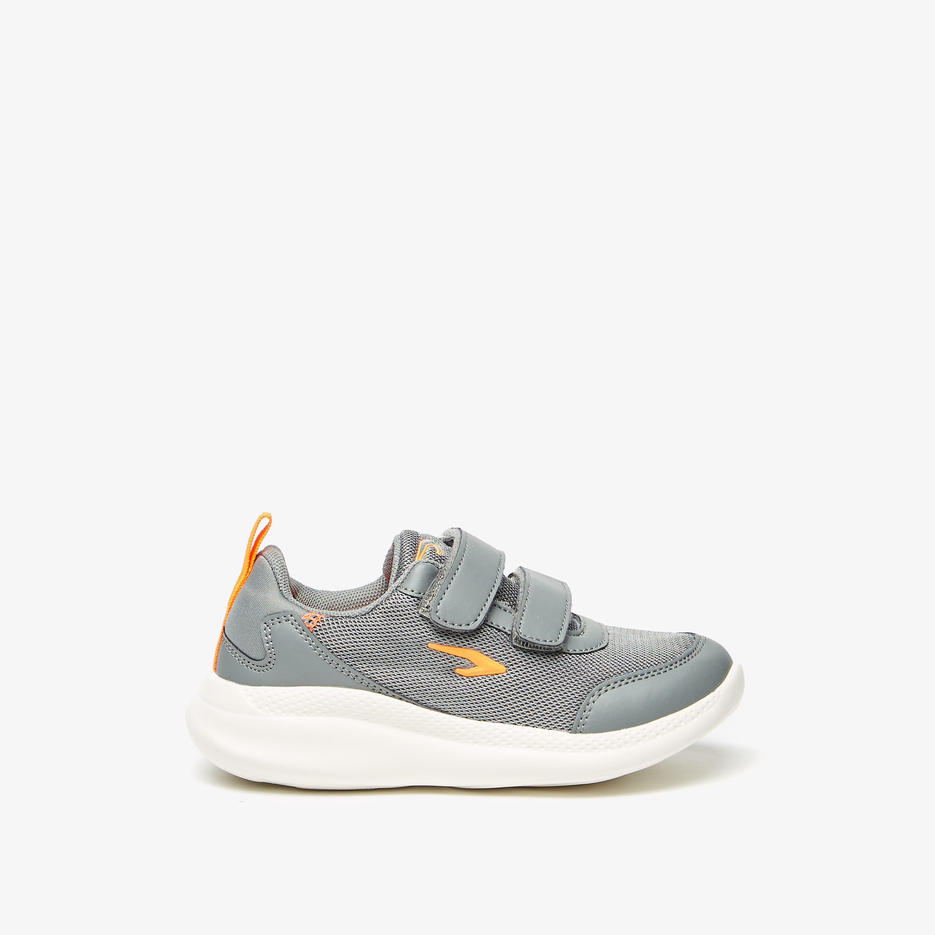 Dash Textured Sneakers with Hook and Loop Closure-sports-boys-shoes-image-1