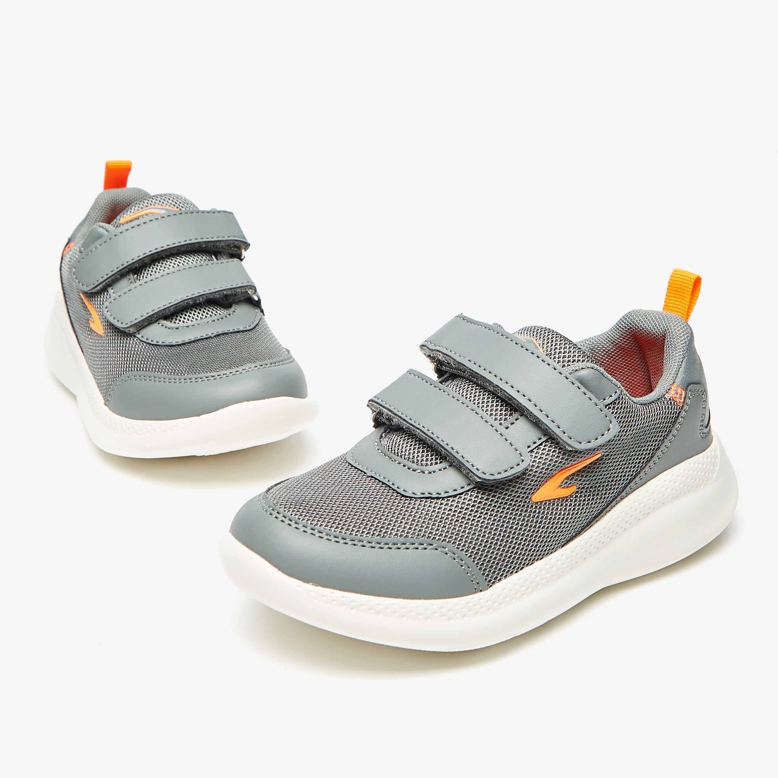 Dash Textured Sneakers with Hook and Loop Closure-sports-boys-shoes-image-5