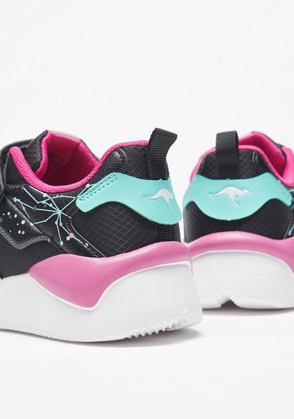 KangaROOS Girls' Textured Walking Shoes with Hook and Loop Closure