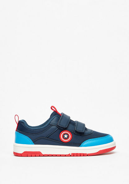 Captain America Applique Detail Sneakers with Hook and Loop Closure-Boy%27s Sneakers-image-0