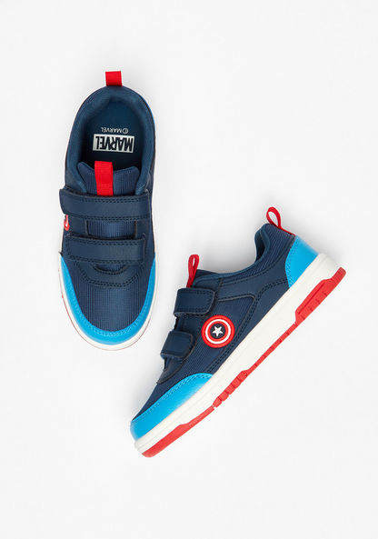 Captain America Applique Detail Sneakers with Hook and Loop Closure