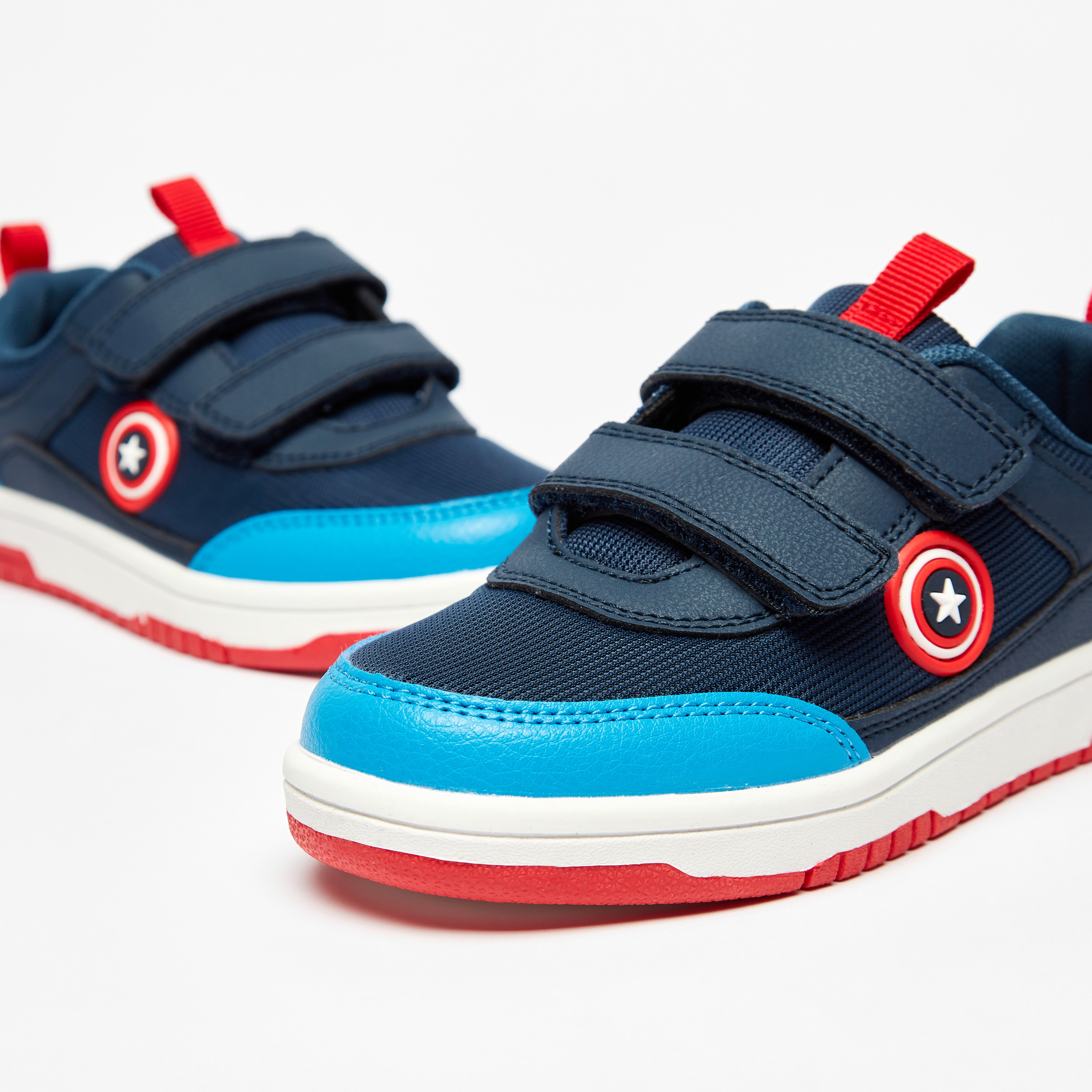 Buy Captain America Applique Detail Sneakers with Hook and Loop Closure Online for Boys Centrepoint Bahrain