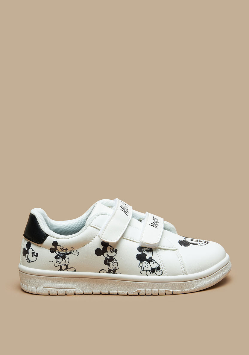Mickey Mouse Print Sneakers with Hook and Loop Closure-Boy%27s Sneakers-image-2