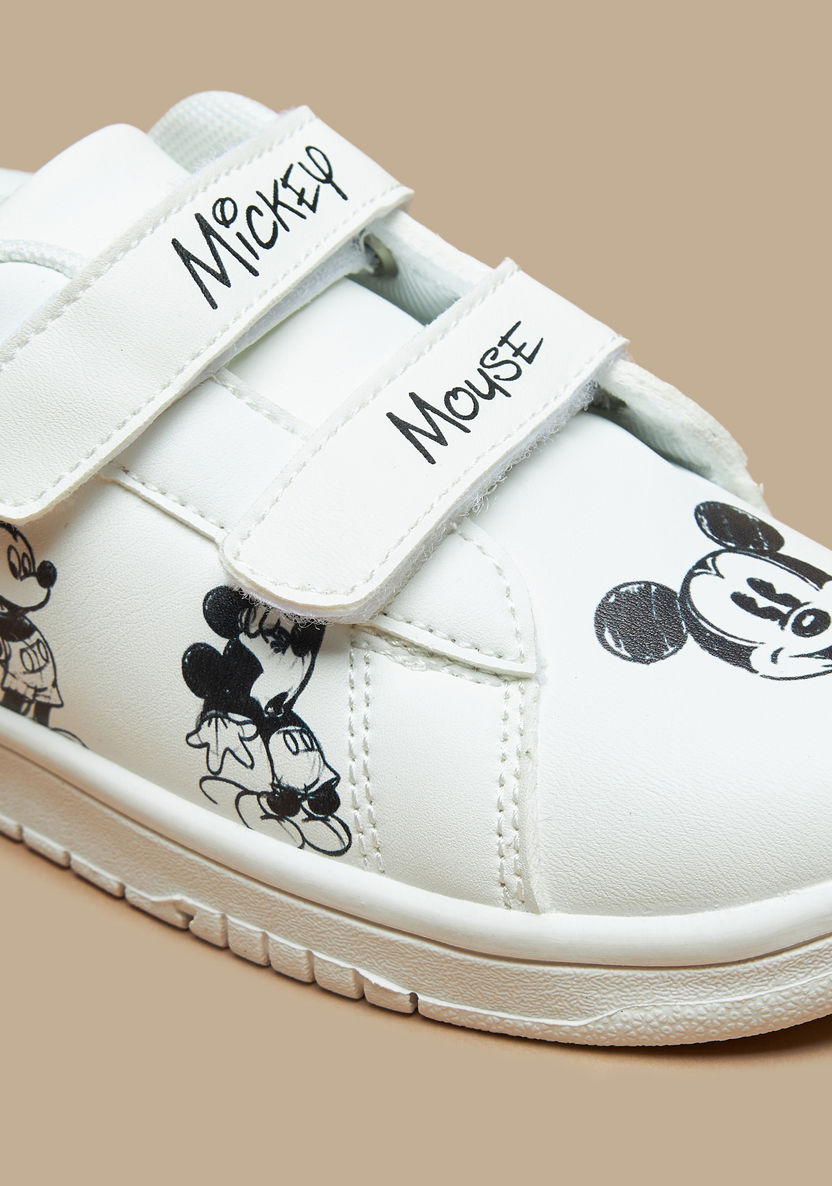 Mickey Mouse Print Sneakers with Hook and Loop Closure-Boy%27s Sneakers-image-4