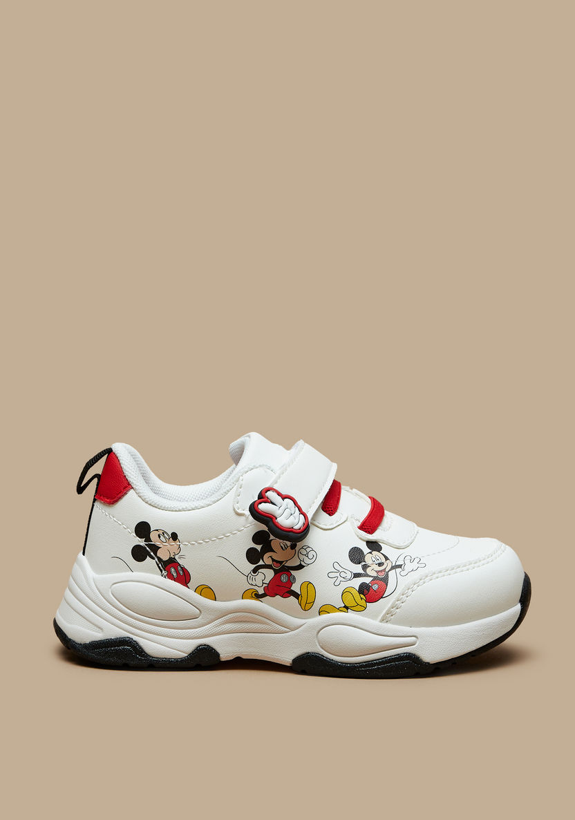 Disney Mickey Mouse Print Sneakers with Hook and Loop Closure-Boy%27s Sneakers-image-2