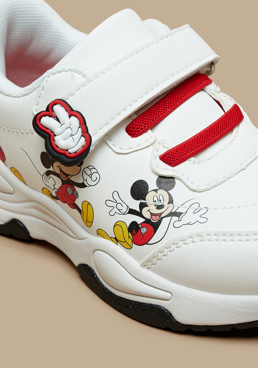 Disney Mickey Mouse Print Sneakers with Hook and Loop Closure-Boy%27s Sneakers-image-4