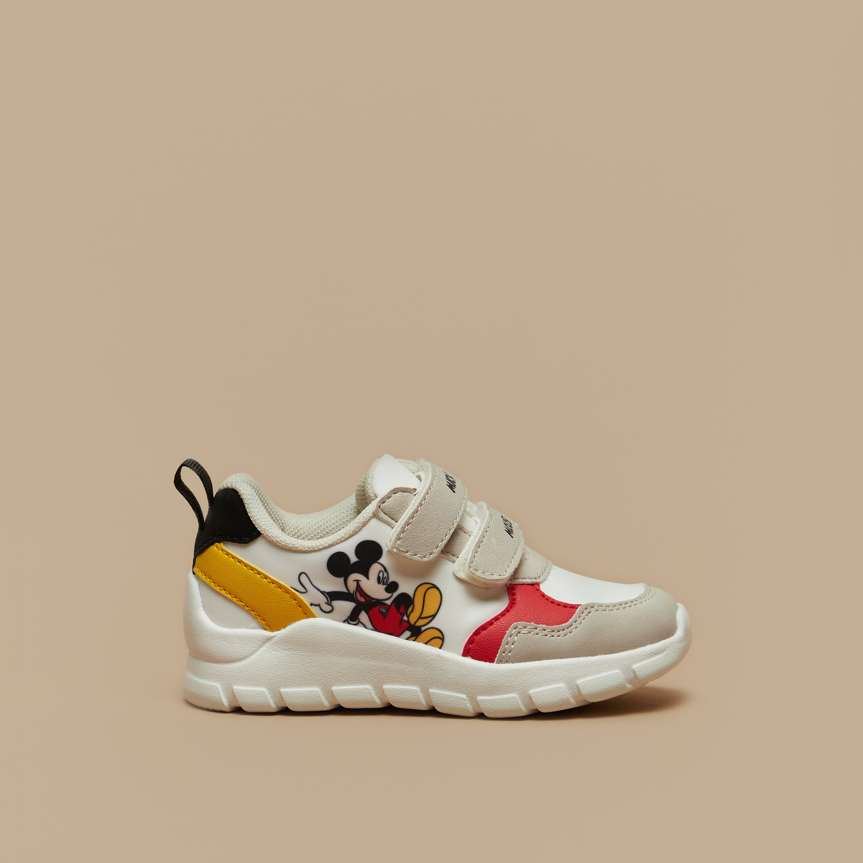 Shop Disney Mickey Mouse Print Sneakers with Hook and Loop