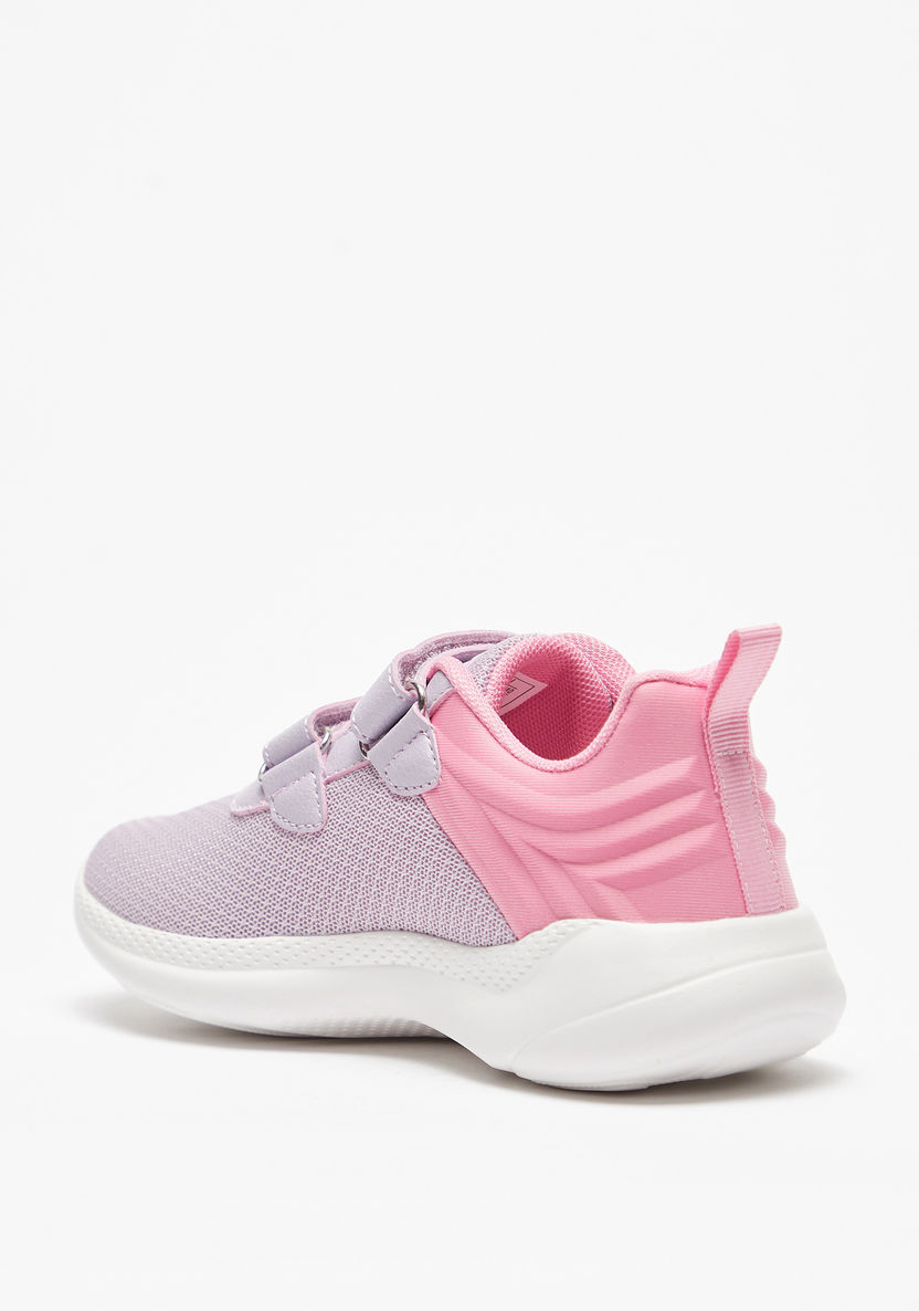 Dash Textured Sneakers with Hook and Loop Closure-Girl%27s School Shoes-image-1