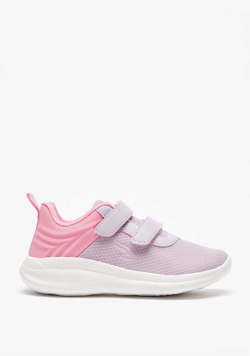 Dash Textured Sneakers with Hook and Loop Closure-Girl%27s School Shoes-image-2