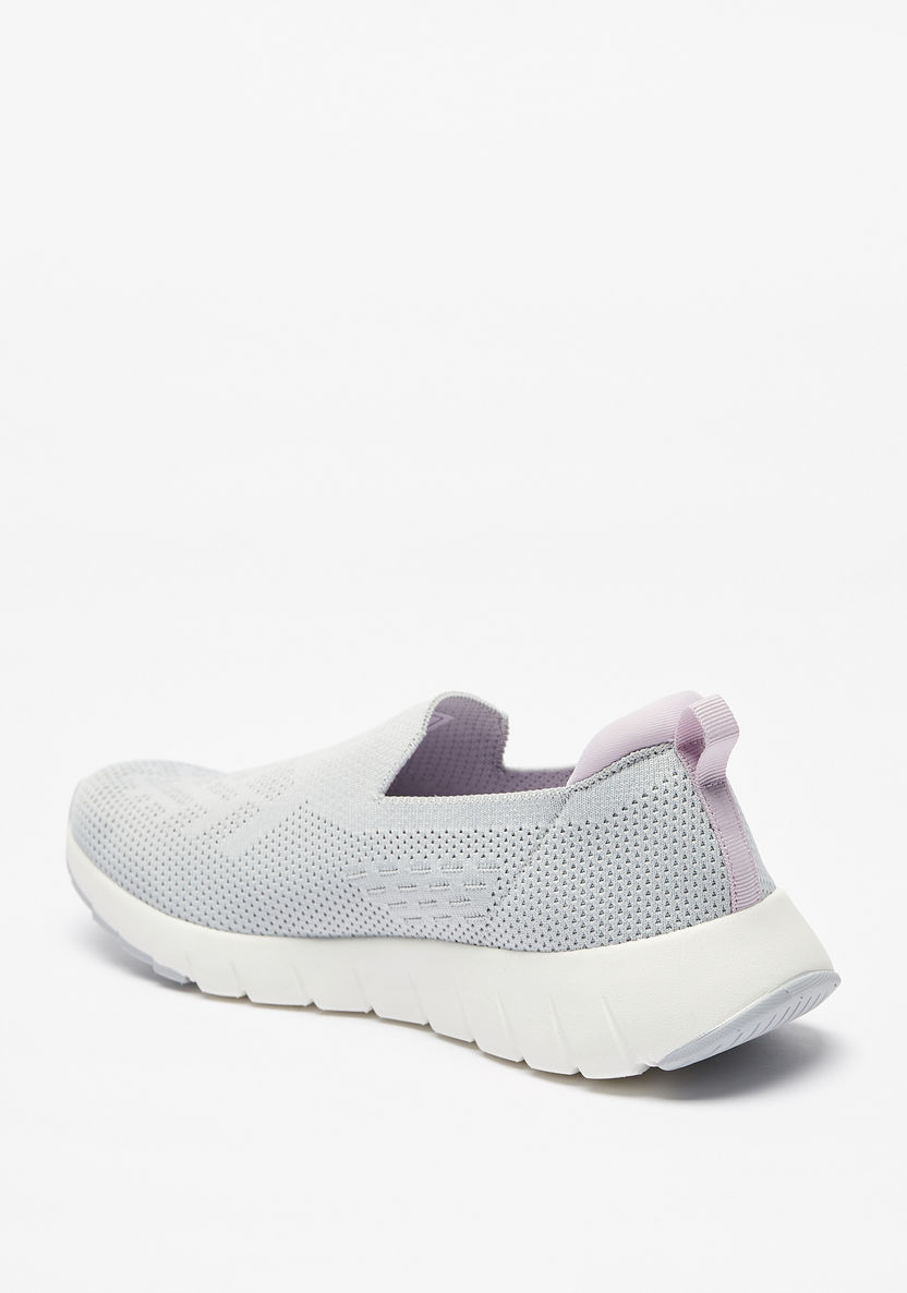 Dash Knit Textured Slip-On Walking Shoes with Pull Tabs-Women%27s Sports Shoes-image-1