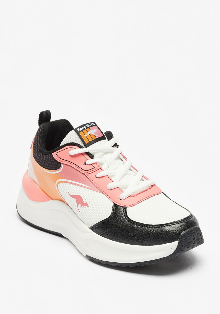 KangaROOS Women's Colourblocked Sneakers with Lace-Up Closure-Women%27s Sneakers-image-0