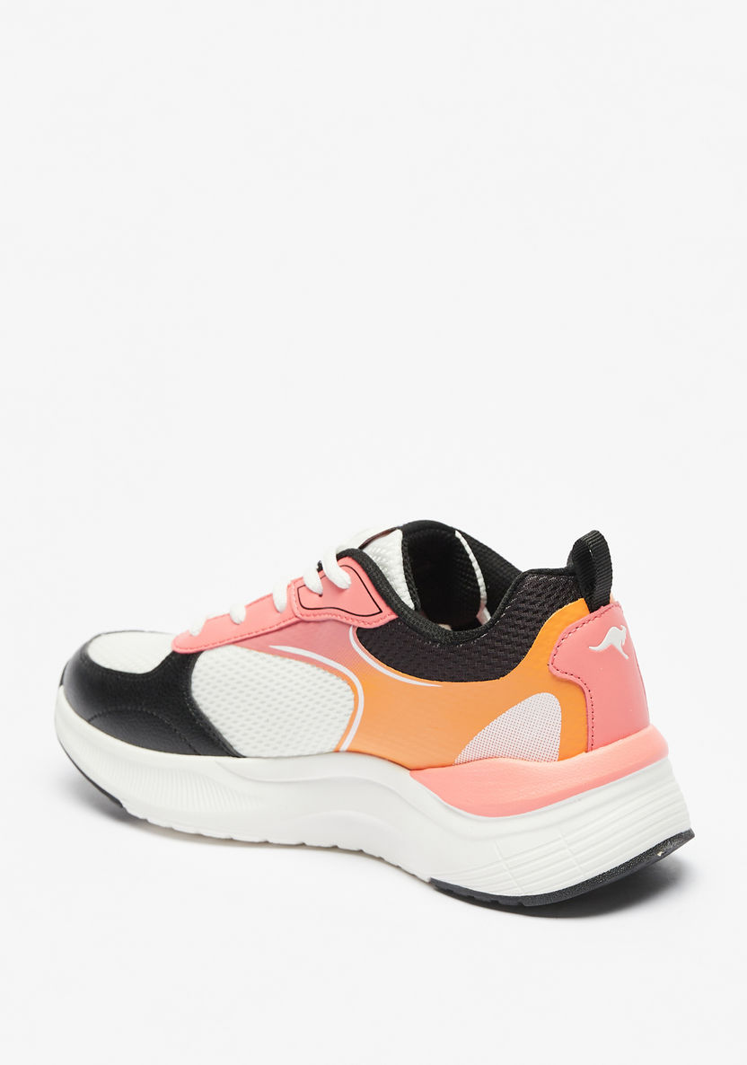 KangaROOS Women's Colourblocked Sneakers with Lace-Up Closure-Women%27s Sneakers-image-1