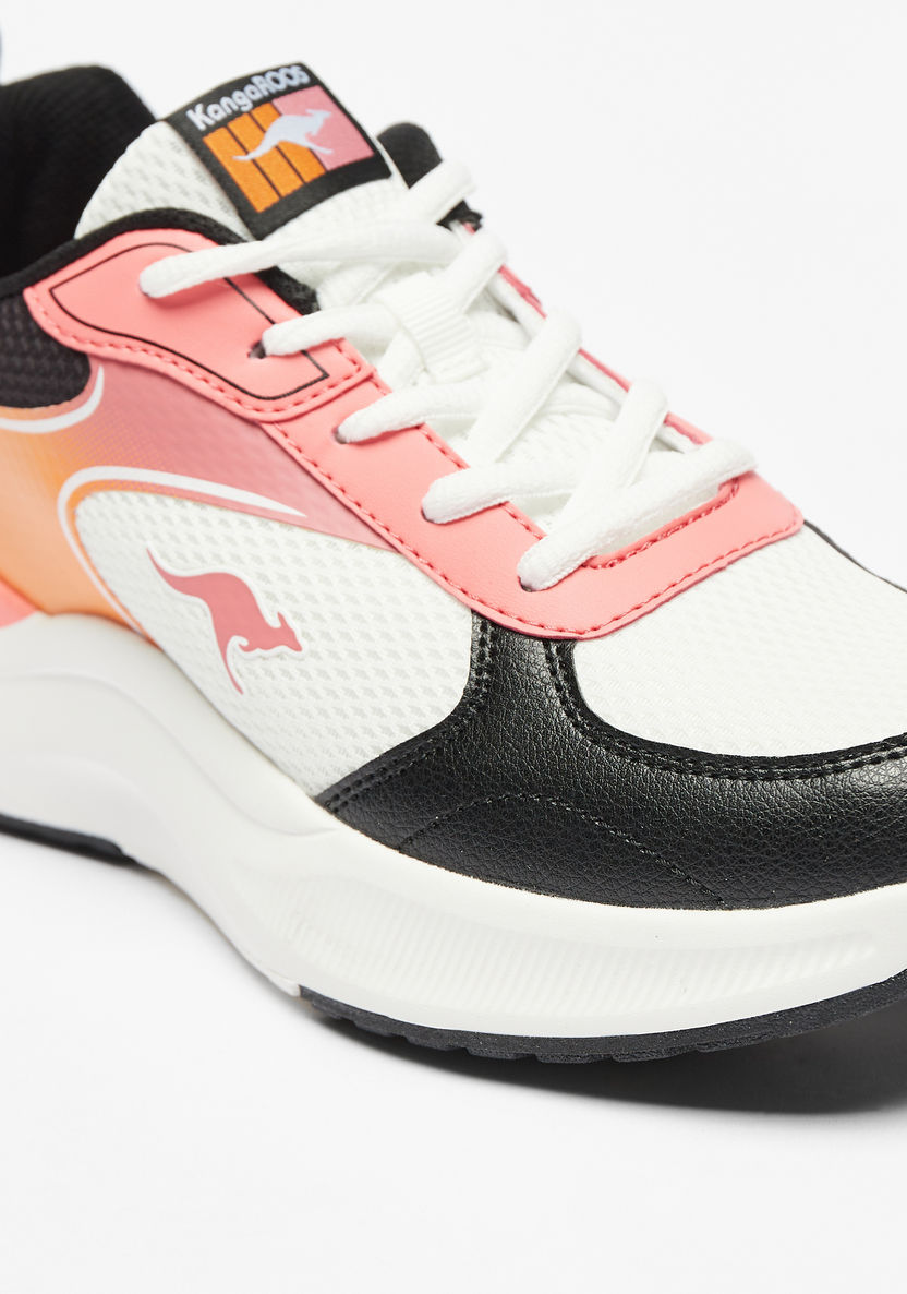KangaROOS Women's Colourblocked Sneakers with Lace-Up Closure-Women%27s Sneakers-image-4