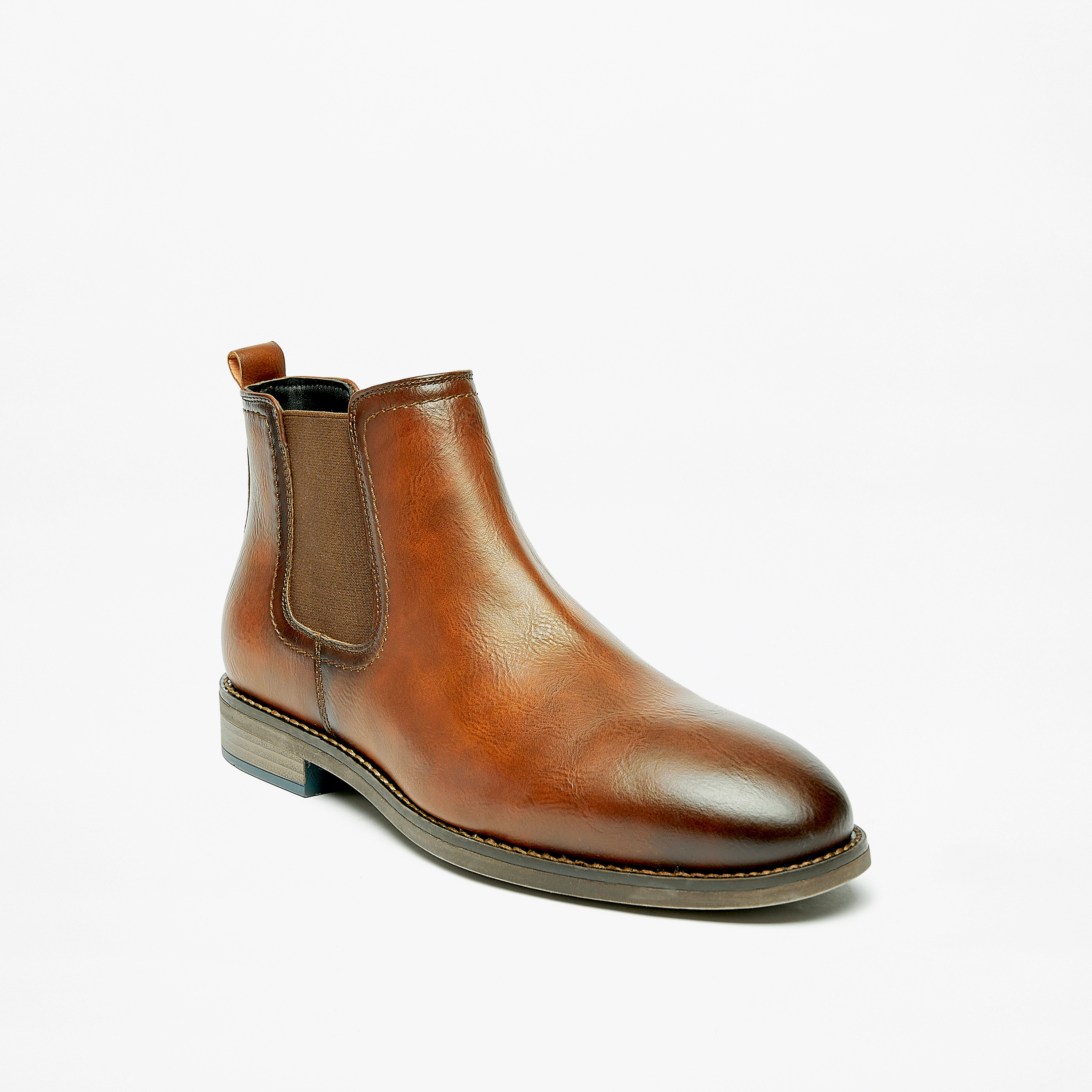 Buy Men s Solid Slip On Chelsea Boots Online Centrepoint Oman