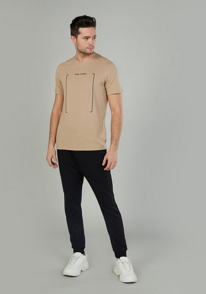 Slim Fit Printed T-shirt with Crew Neck and Short Sleeves