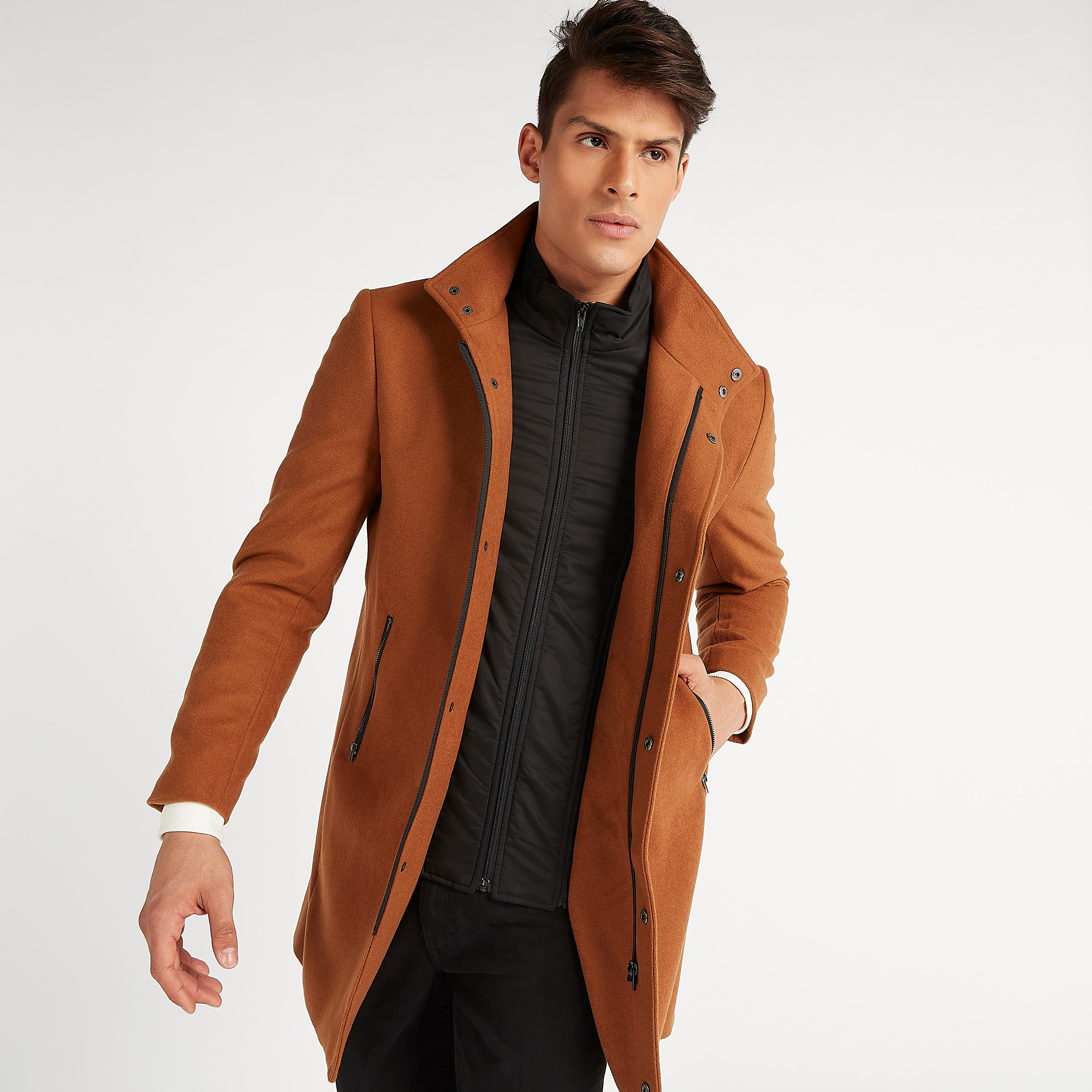 Orange longline clearance jacket