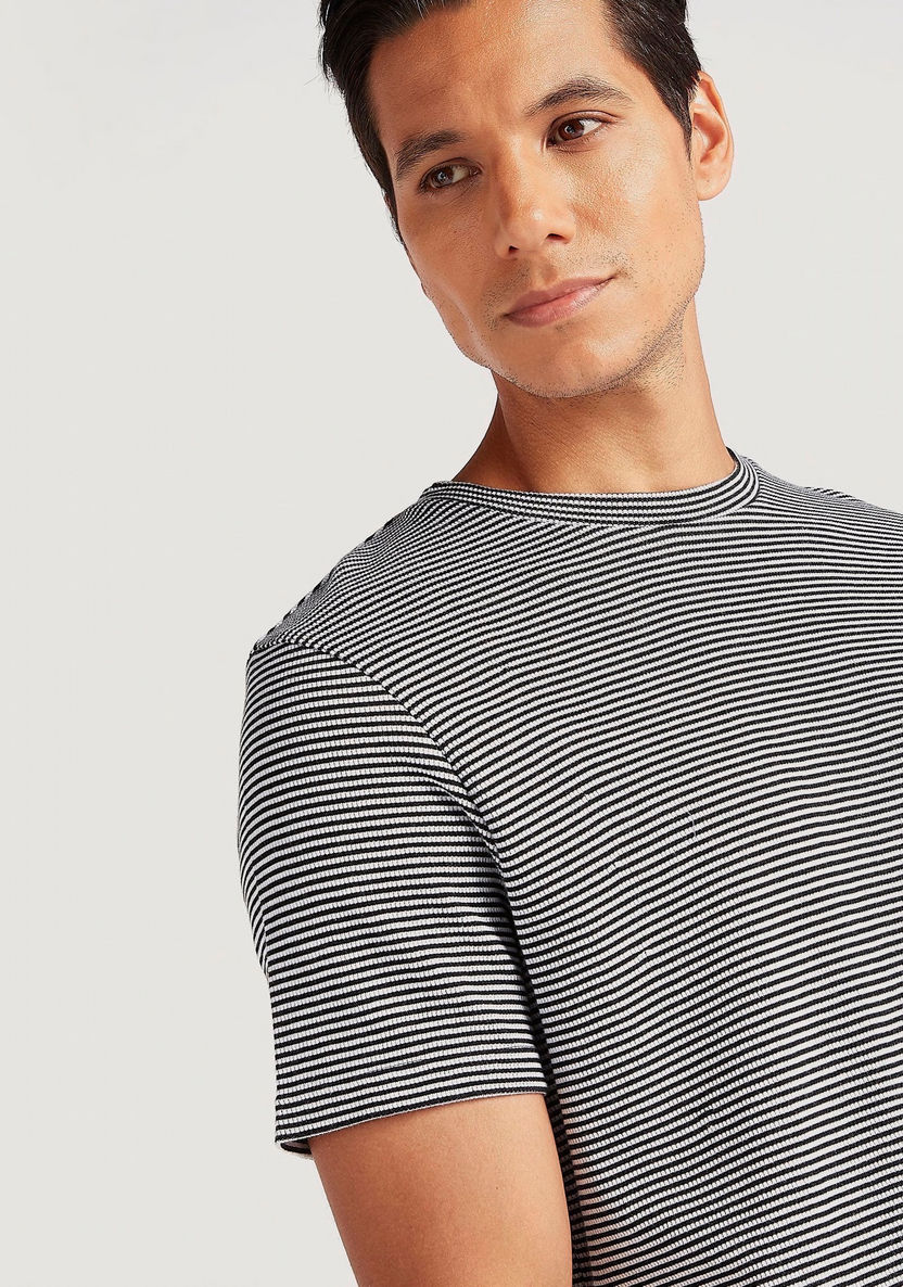Iconic Striped T-shirt with Short Sleeves and Crew Neck-T Shirts-image-2
