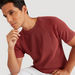 Iconic Textured T-shirt with Short Sleeves and Crew Neck-T Shirts-thumbnail-5