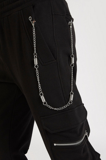 Sustainable Iconic Slim Fit Flexi Waist Joggers with Chain Detail