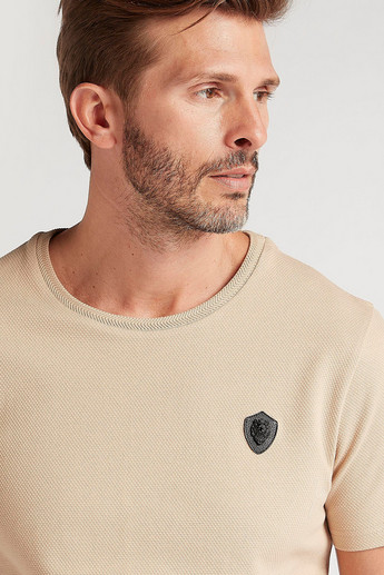 Sustainable Iconic T-shirt with Applique Detail and Crew Neck